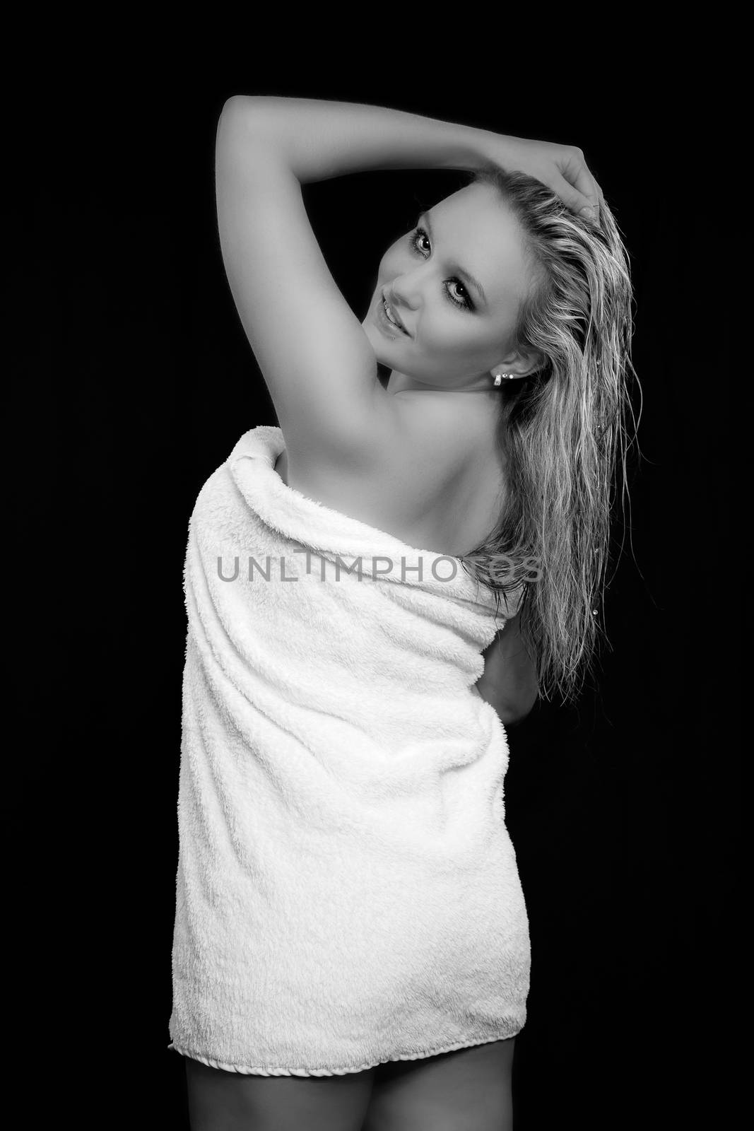 Young blonde woman with a white towel by 25ehaag6