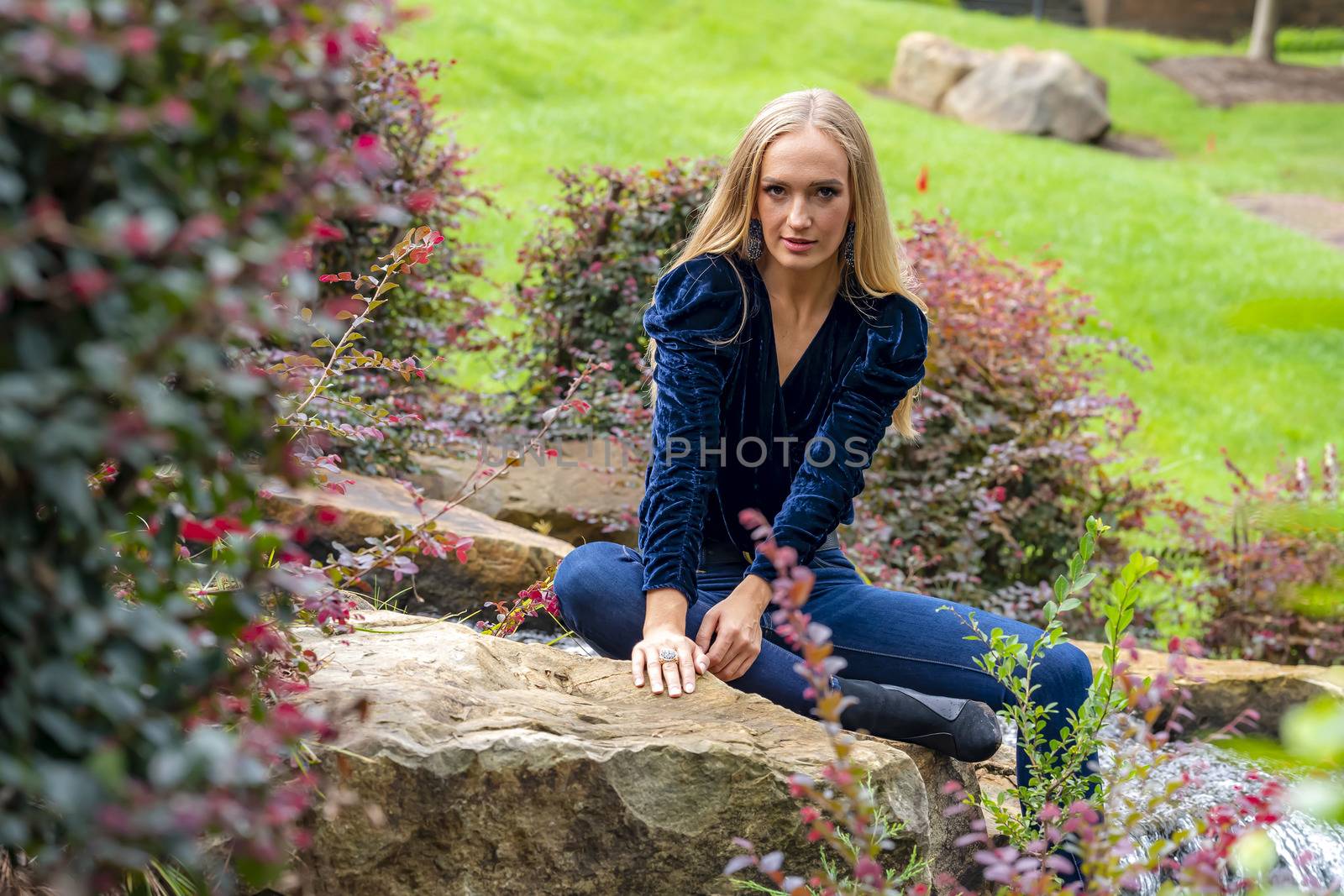 A Lovely Blonde Model Poses In Her Beautiful Fall Clothing by actionsports