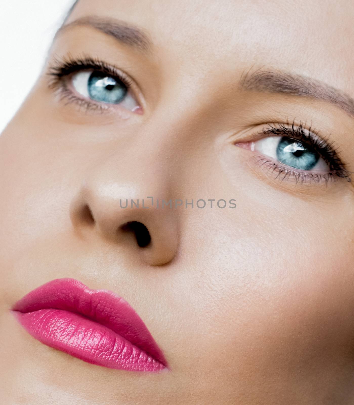 Beauty face portrait of a young woman, luxury makeup and skincar by Anneleven