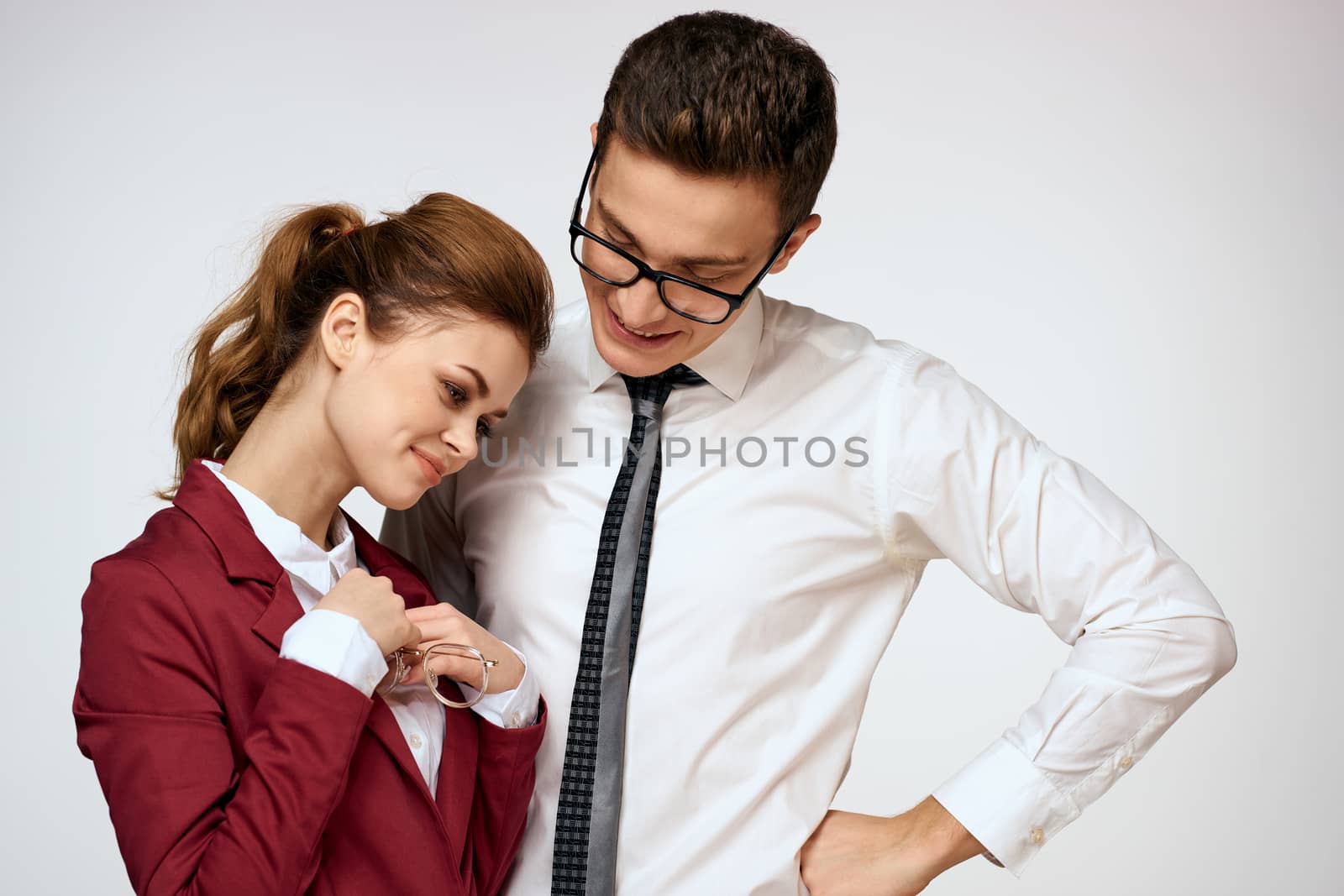 Business men and women work colleagues office team light background. High quality photo