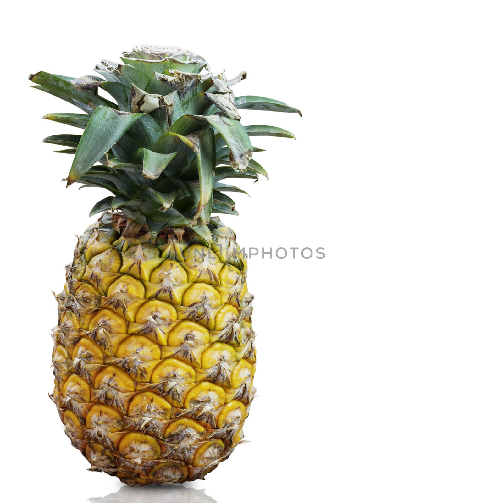 Yellow pineapple with isolated of background.