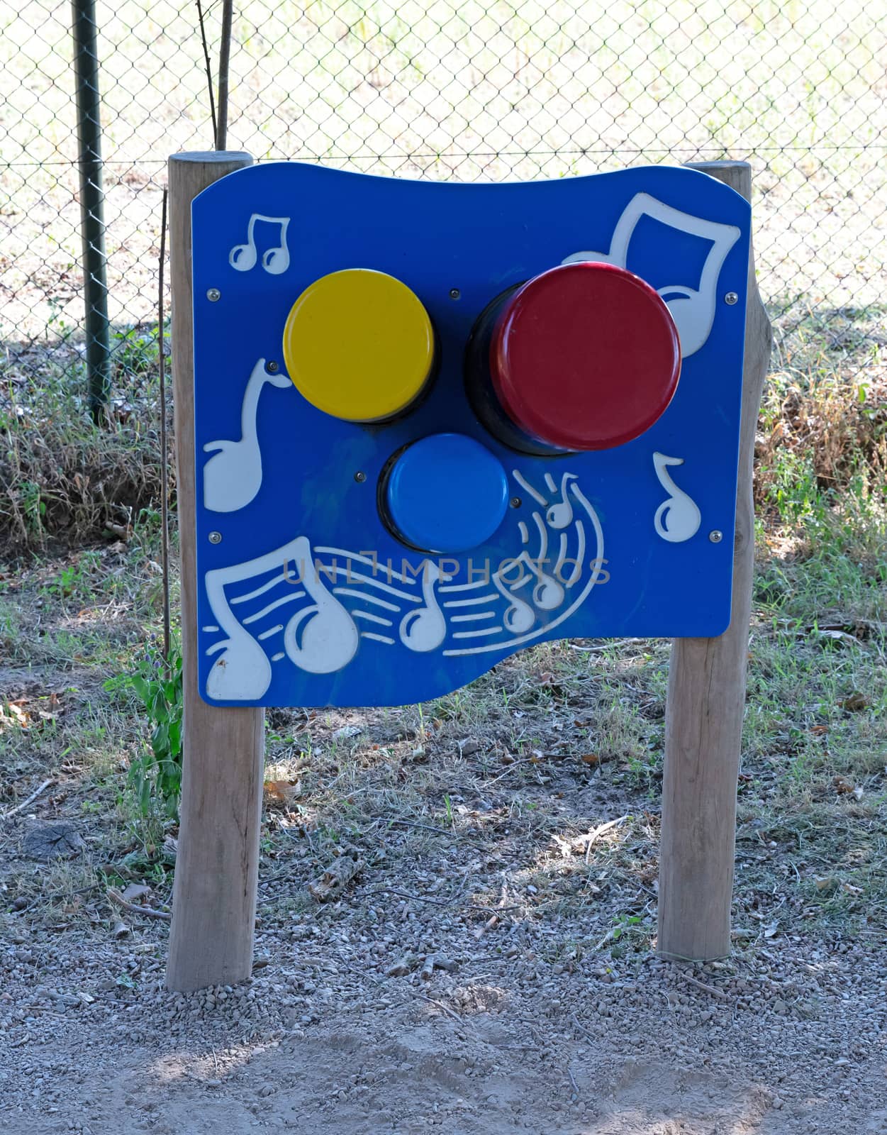 Modern musical toys on a childrens playground in the Netherlands