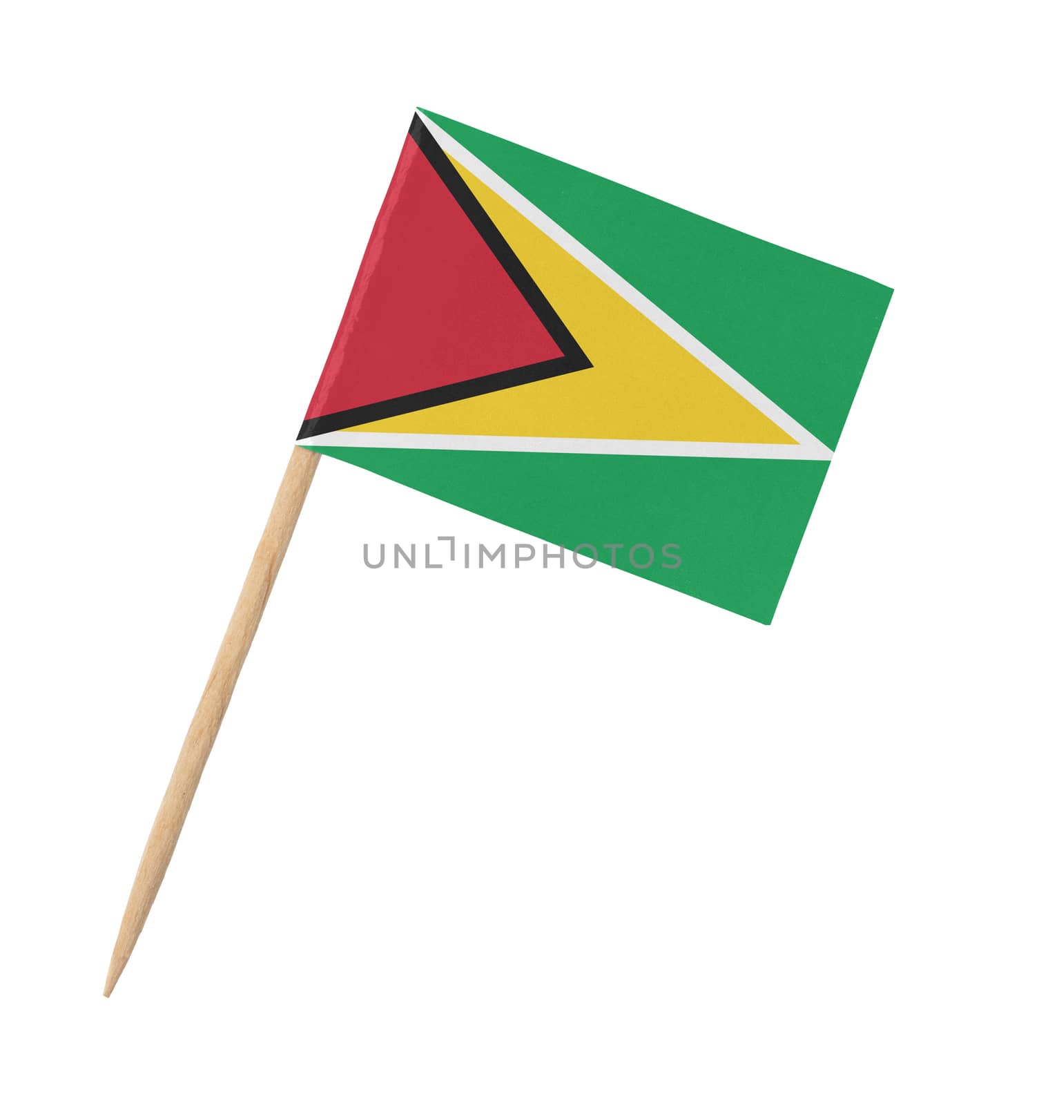 Small paper Guyanan flag on wooden stick by michaklootwijk