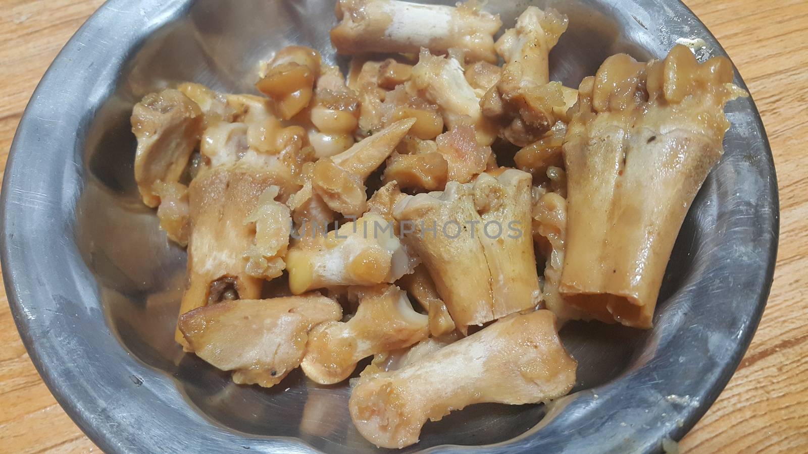 Bones left from siri paaye or paya dish. This dish is popular in Pakistan and Bangladesh