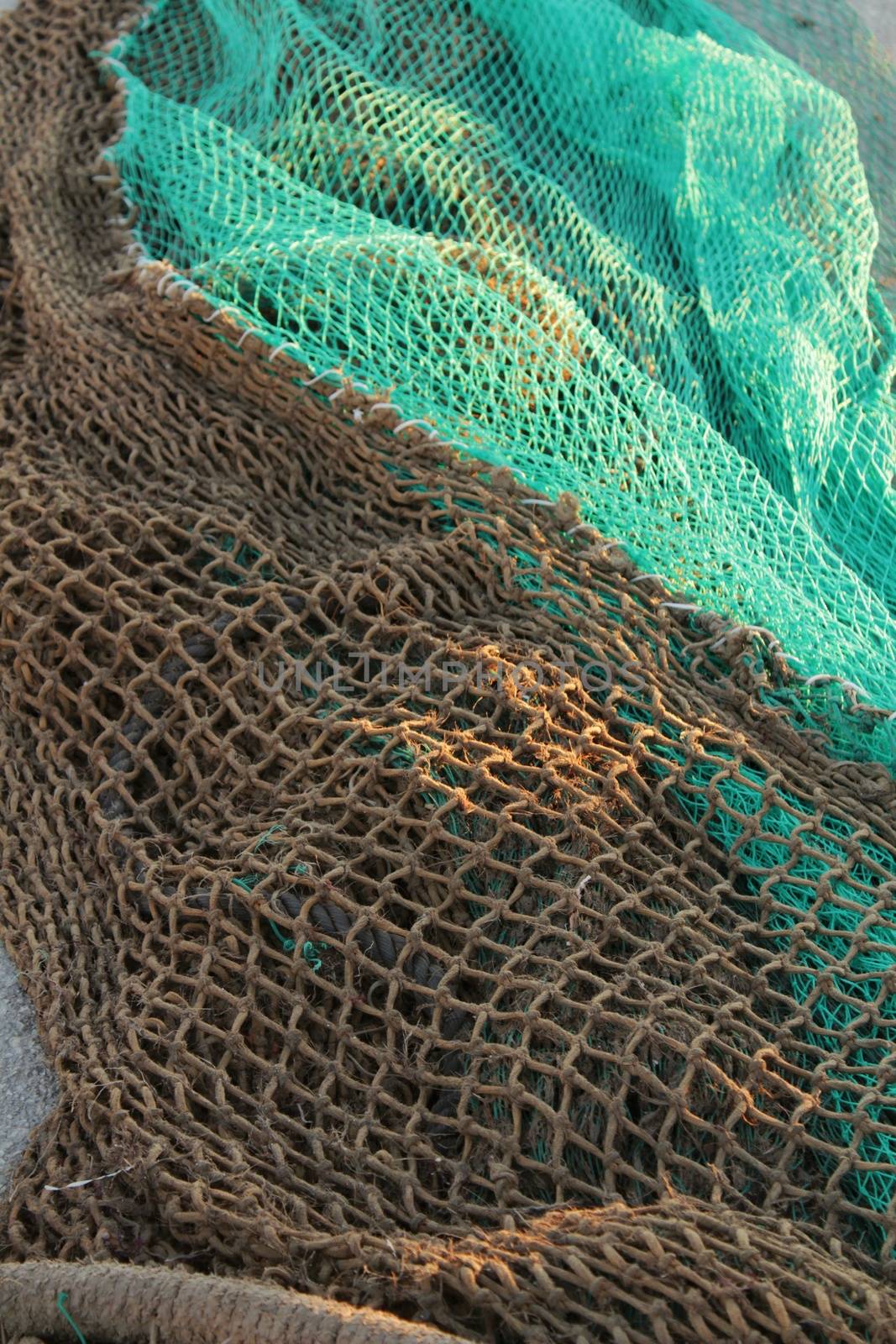 Fishing nets in the dock of Santa Pola, Spain