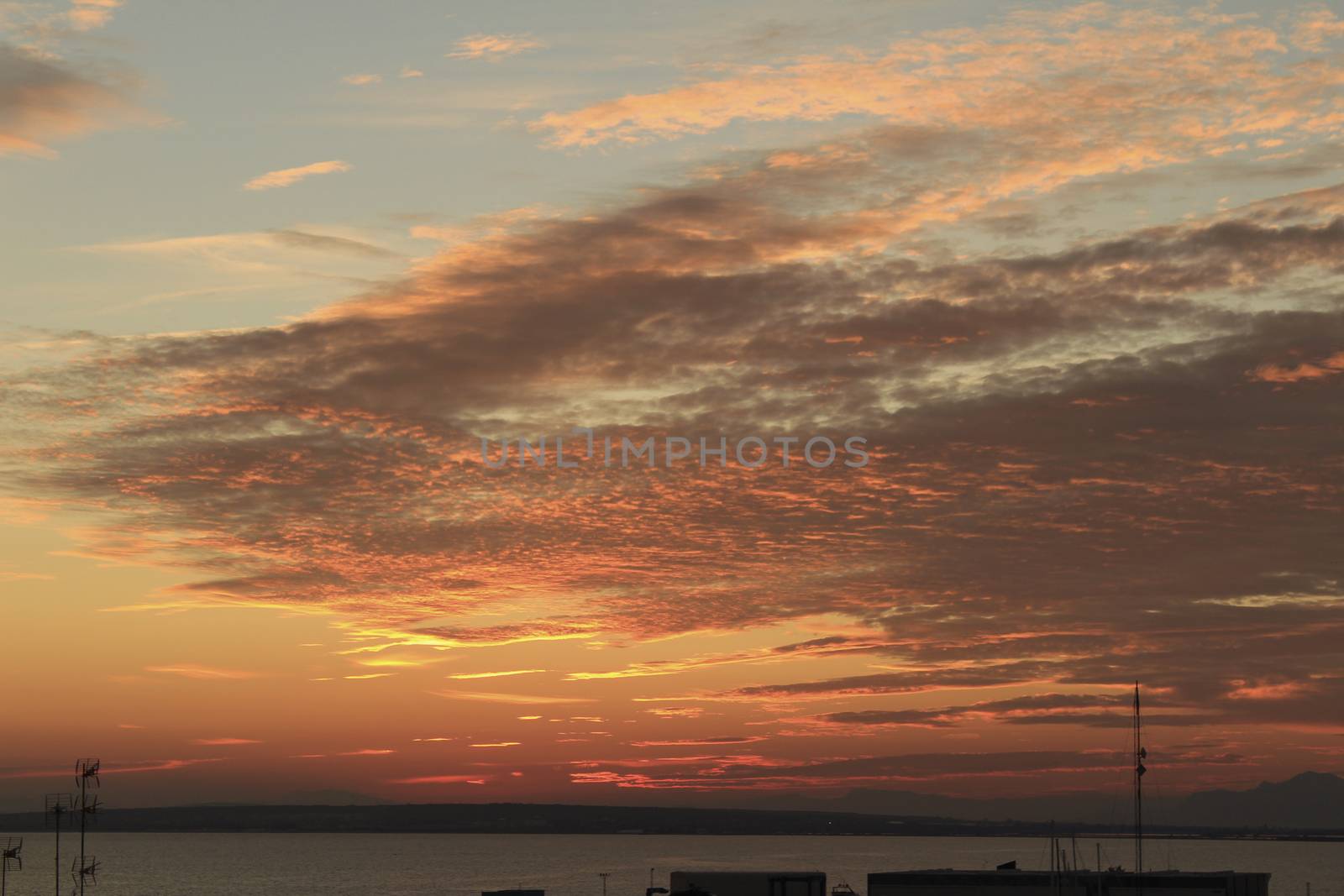 Sunset in Santa Pola, a small fishing village in southern Spain
