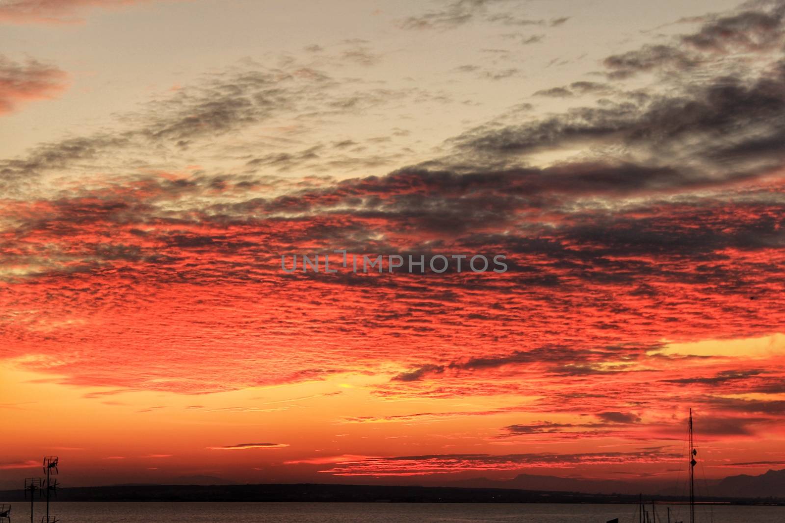 Sunset in Santa Pola, a small fishing village in southern Spain 