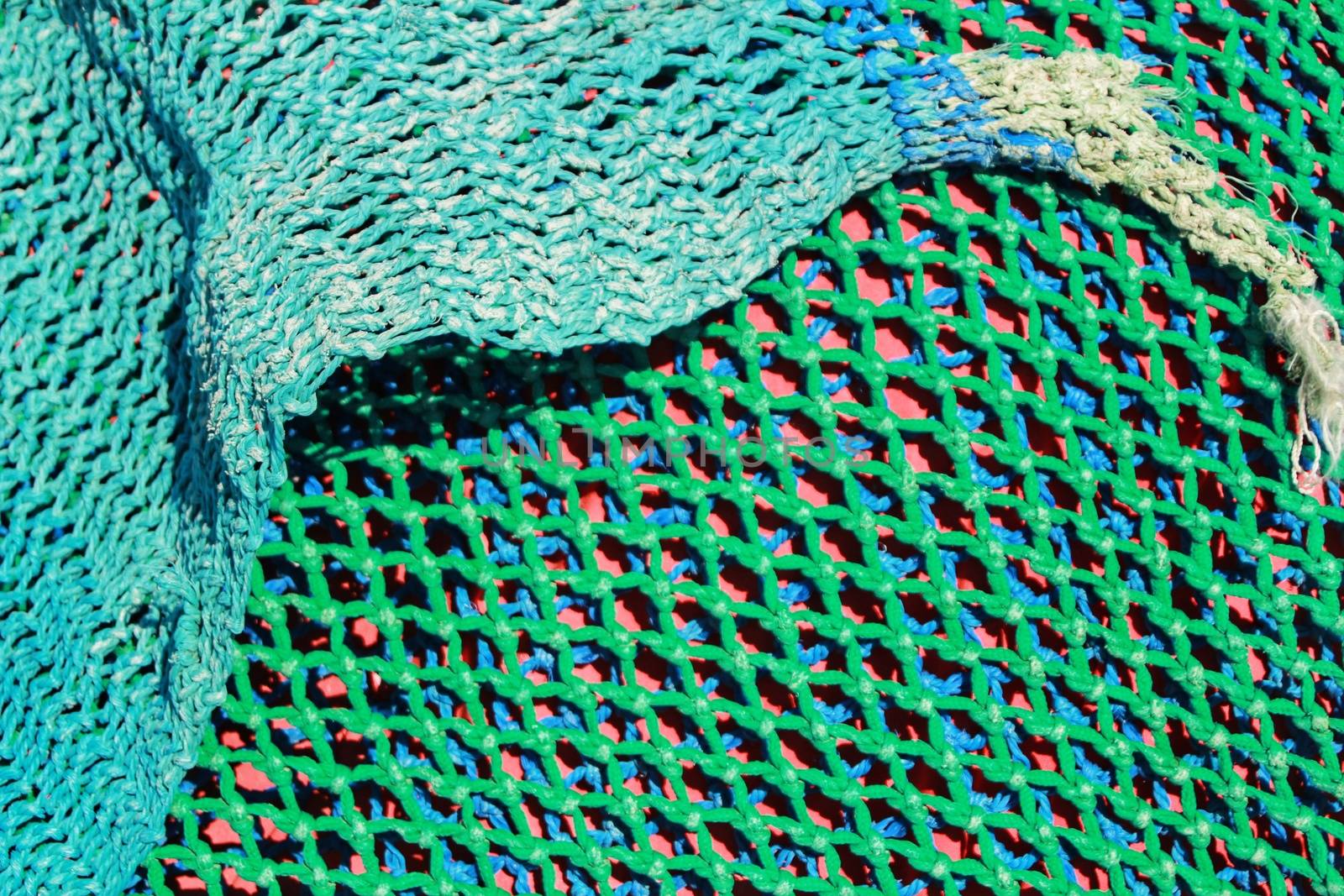 Fishing nets background in the port of Santa Pola, Alicante