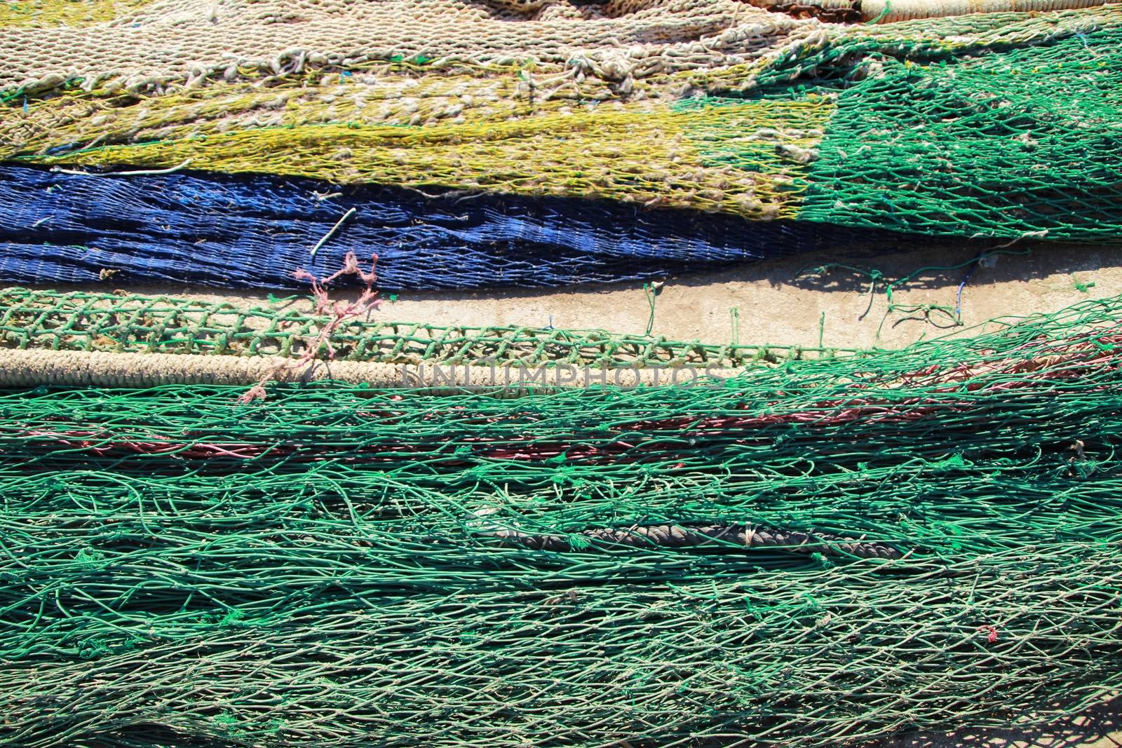 Fishing nets background in the port of Santa Pola, Alicante