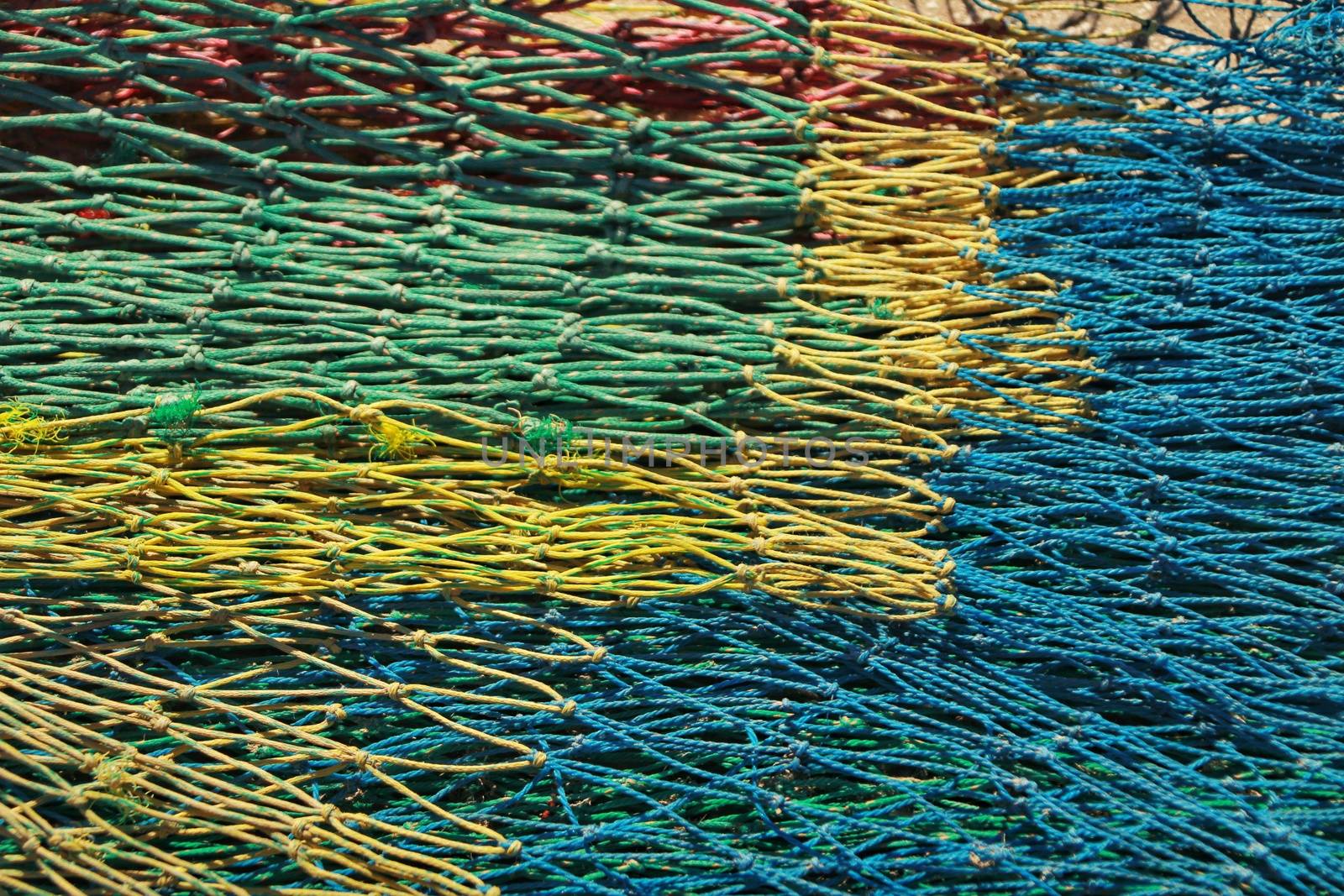 Fishing nets background in the port of Santa Pola, Alicante