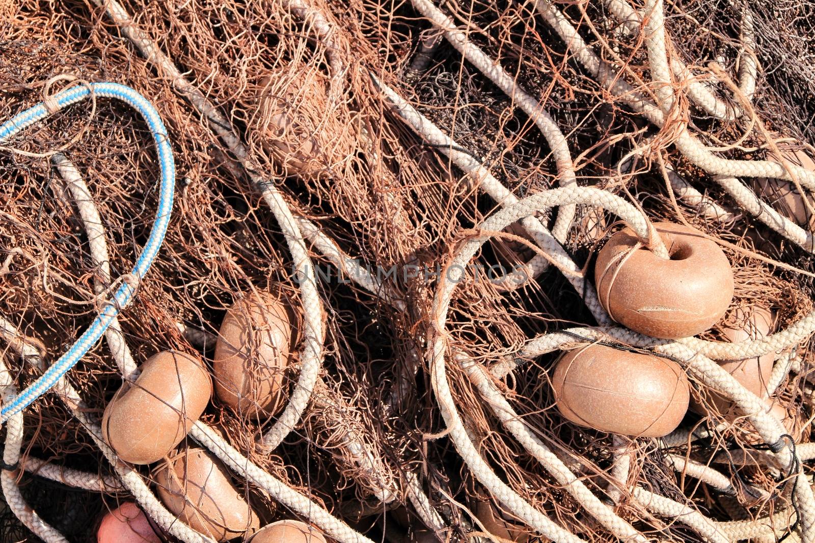 Fishing nets background in the port of Santa Pola, Alicante