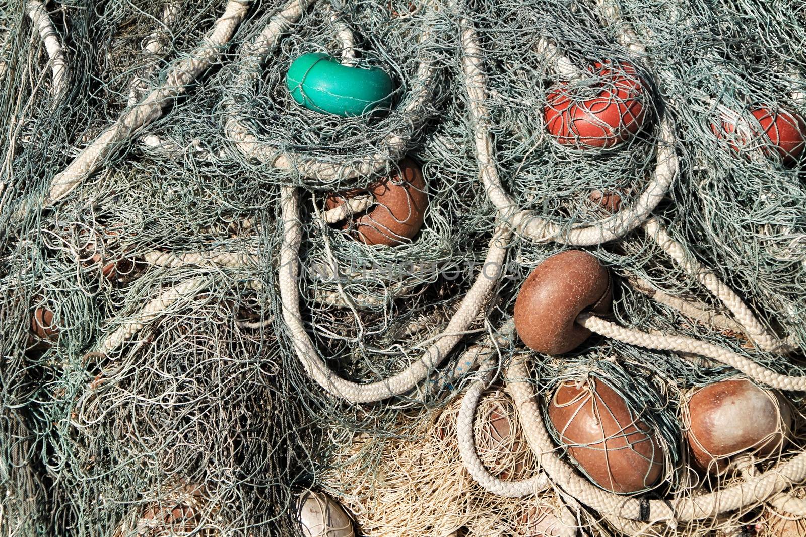 Fishing nets background in the port of Santa Pola, Alicante