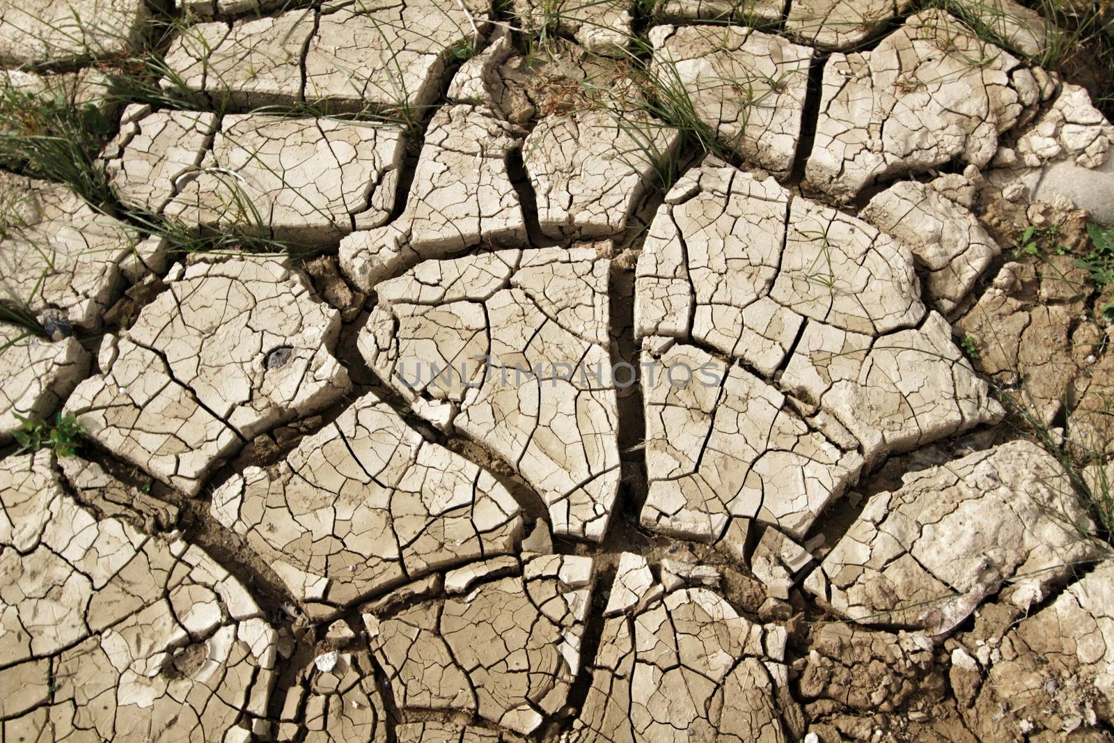 Brown arid and desert land texture showing the drought of the fields in Spain