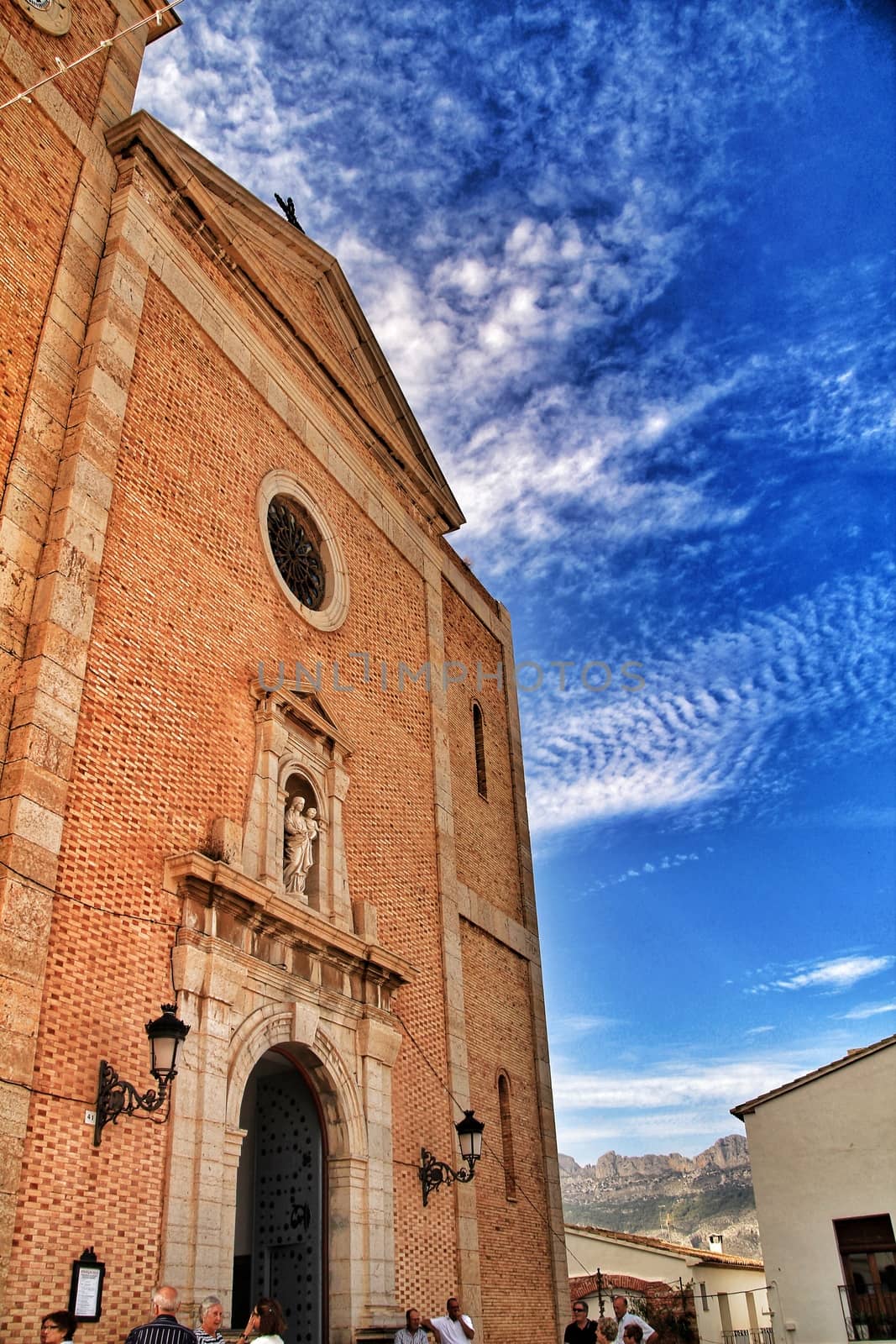 Nuestra señora del Consuelo church in Altea square in summer