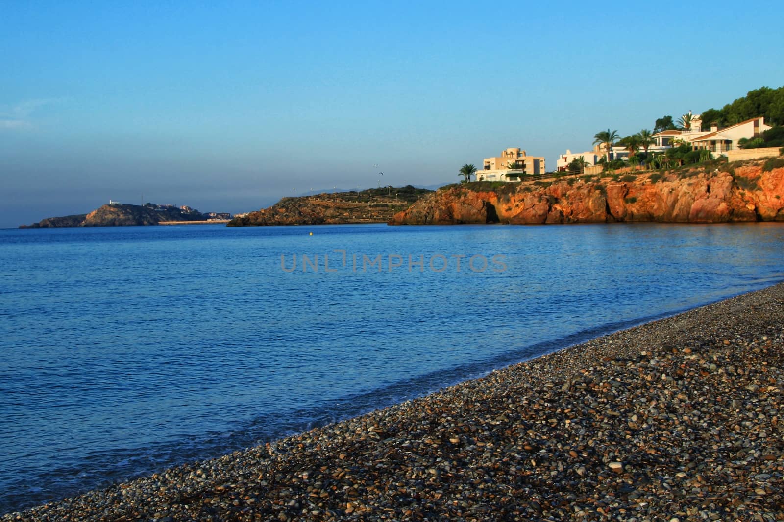 Beautiful Sunrise on the beach in Isla Plana, Cartagena, Murcia,Spain.