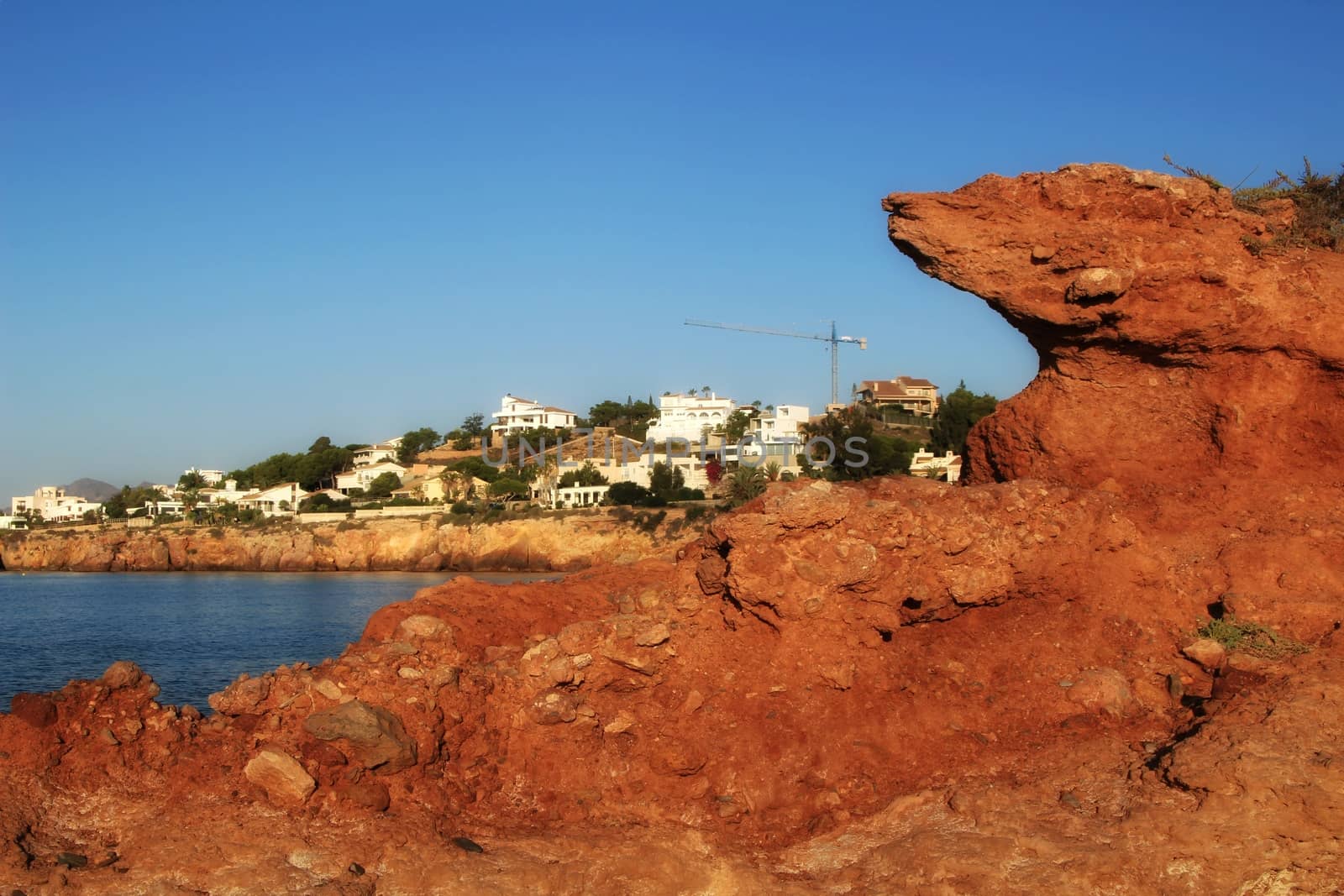 Beautiful Sunrise on the beach in Isla Plana, Cartagena, Murcia,Spain.