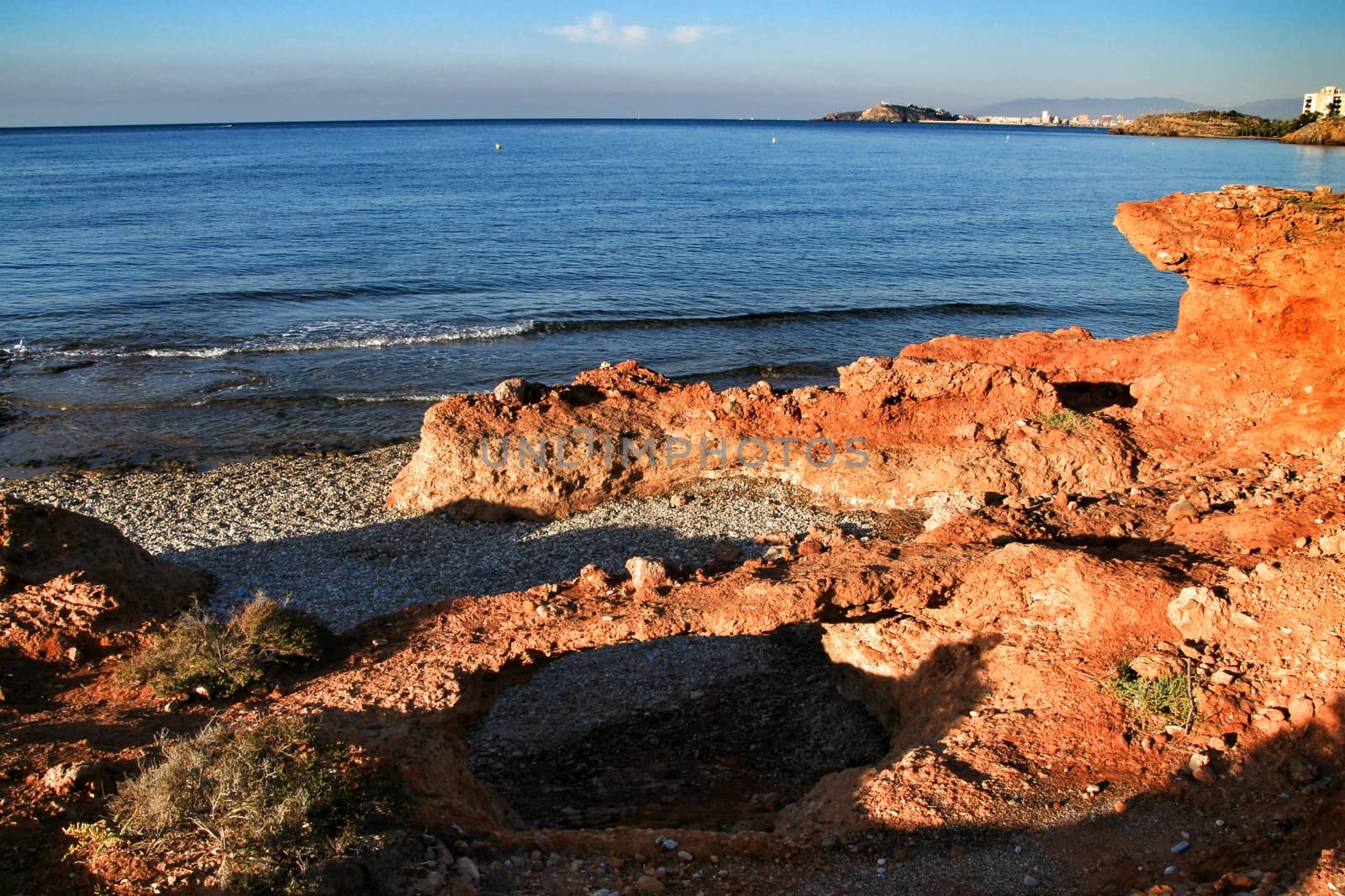 Beautiful Sunrise on the beach in Isla Plana, Cartagena, Murcia,Spain.