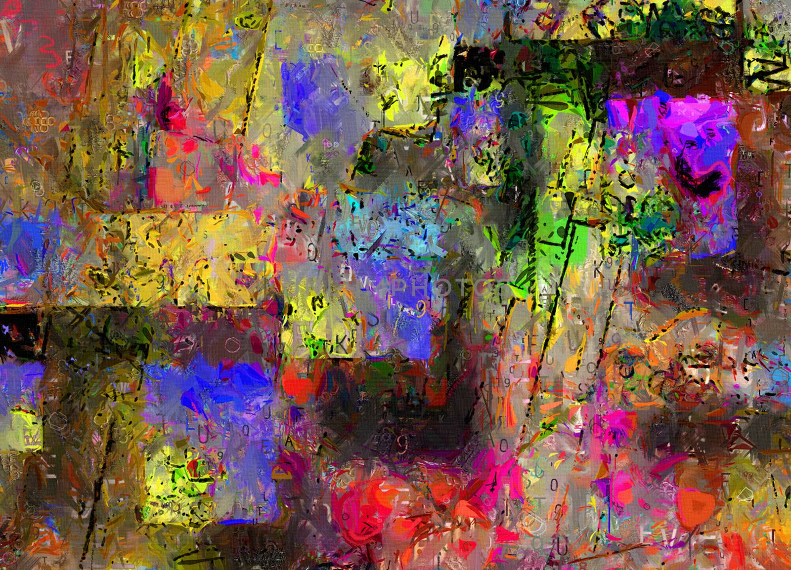 Colorful abstract canvas by applesstock