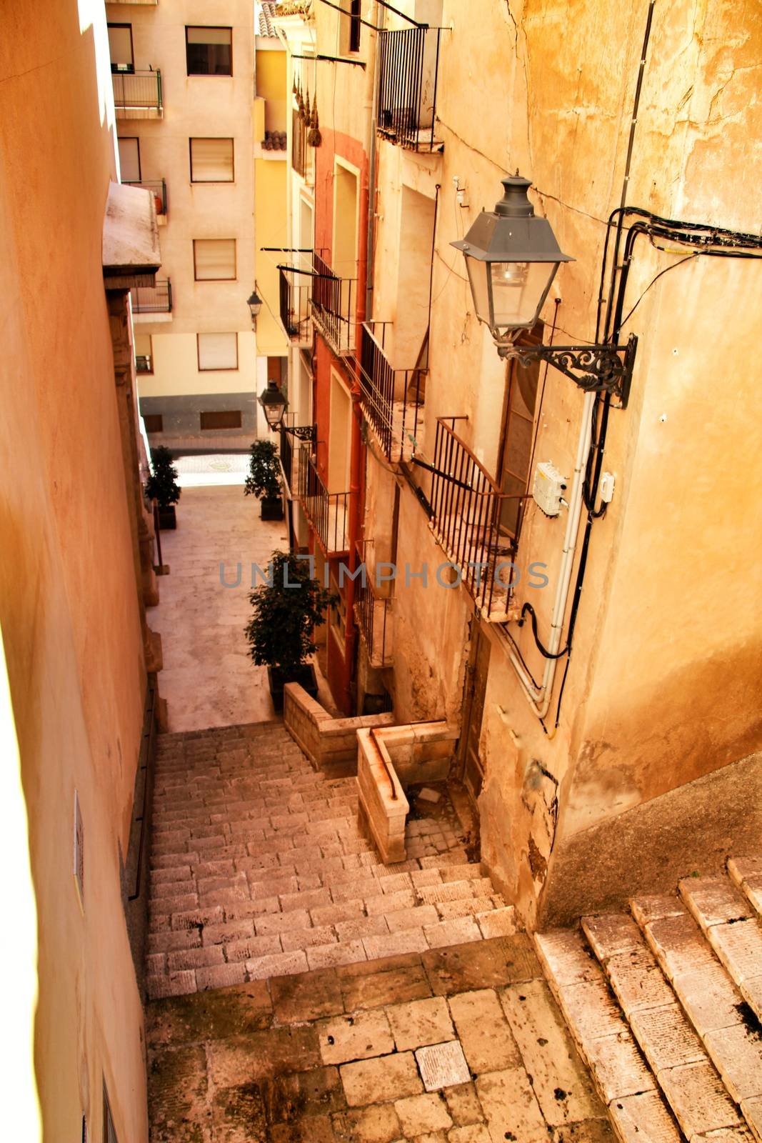 Narrow streets in Rute village in Cordoba province, Spain.