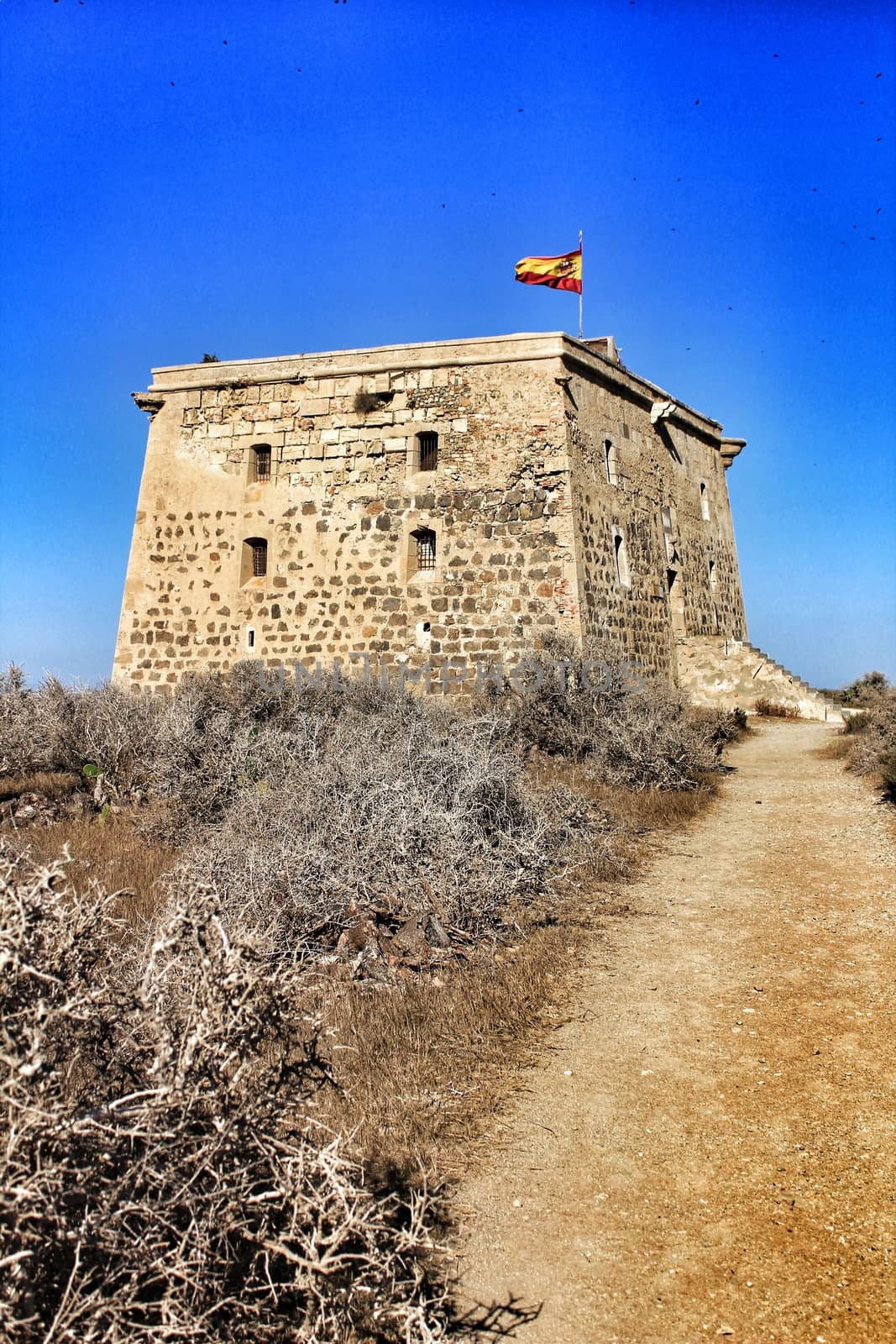 Fortress castle in Tabarca Island, Alicante, Spain in summer