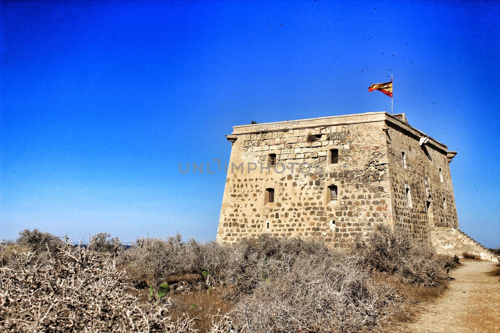 Fortress castle in Tabarca Island, Alicante, Spain in summer
