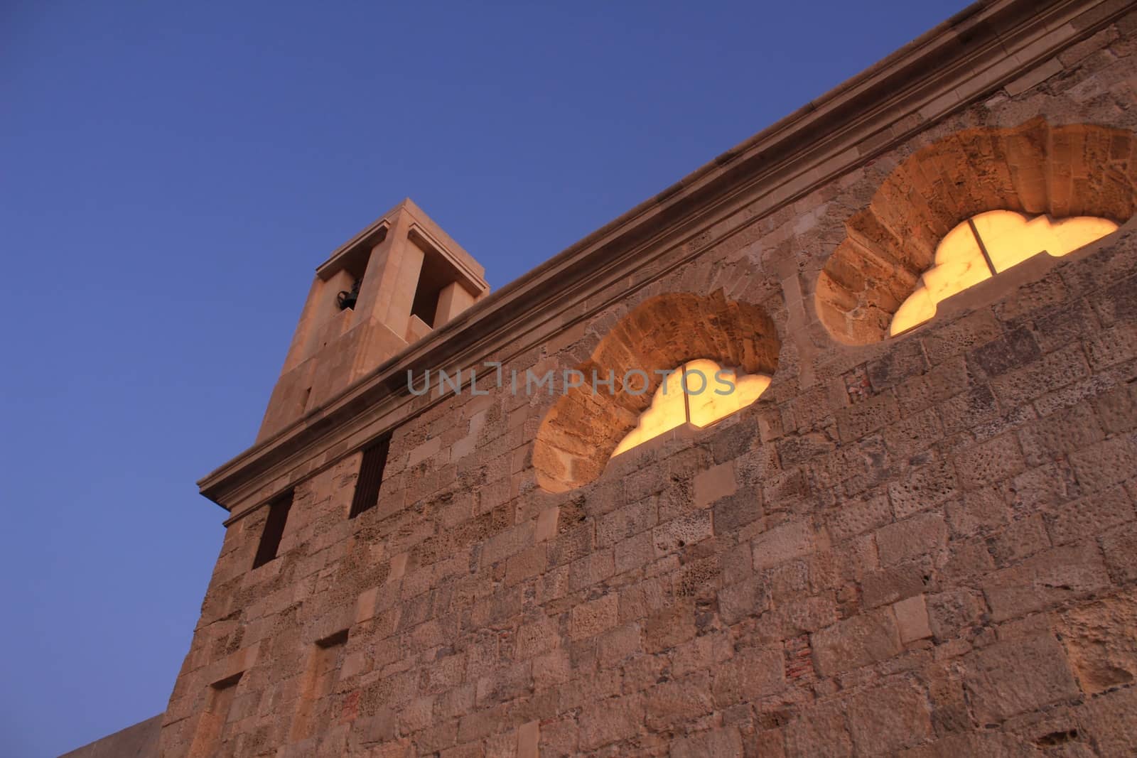 Church of San Pedro and San Pablo at dusk on Tabarca Island, Alicante, Spain