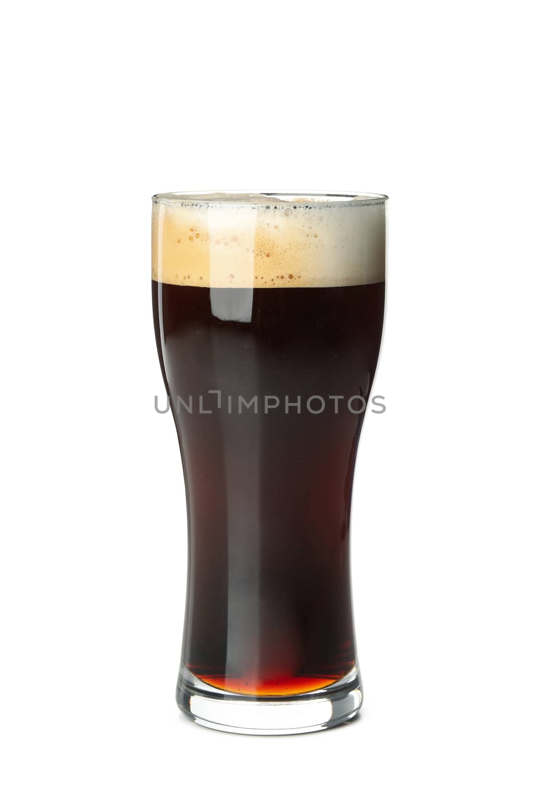 Glass of beer isolated on white background