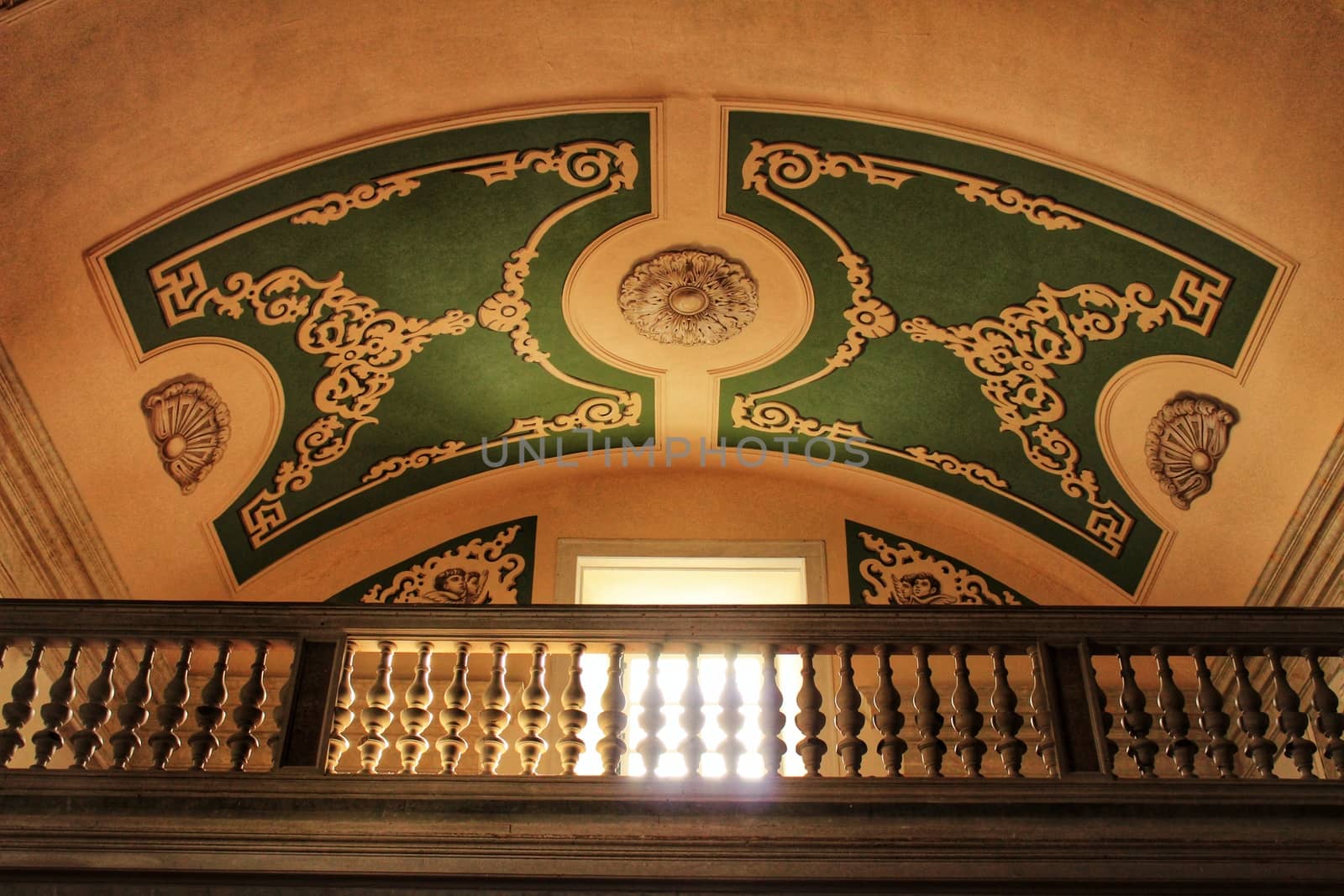 Old Carved and painted ceiling in a Lisbon church