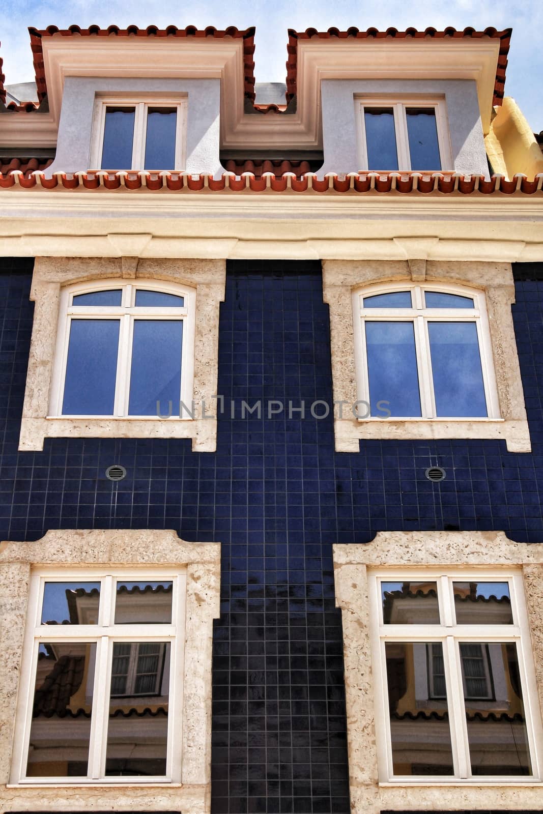 Old colorful and majestic tiled facades in Lisbon by soniabonet