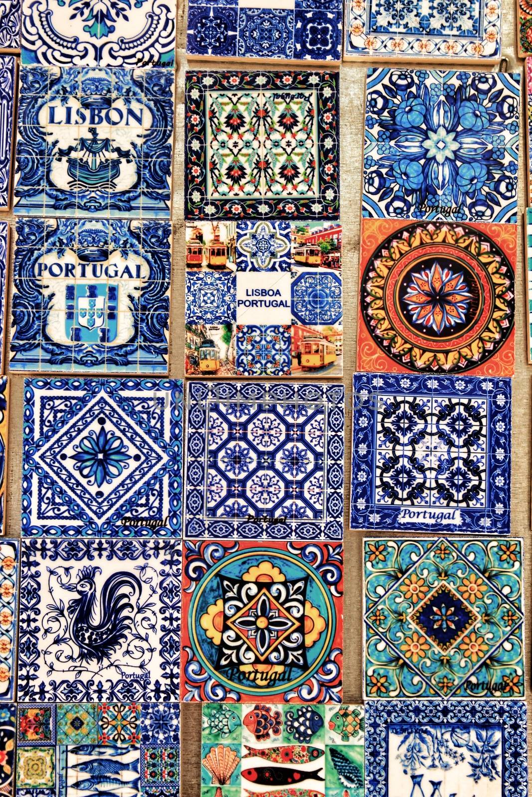 Fridge souvenir magnets imitating portuguese tiles by soniabonet