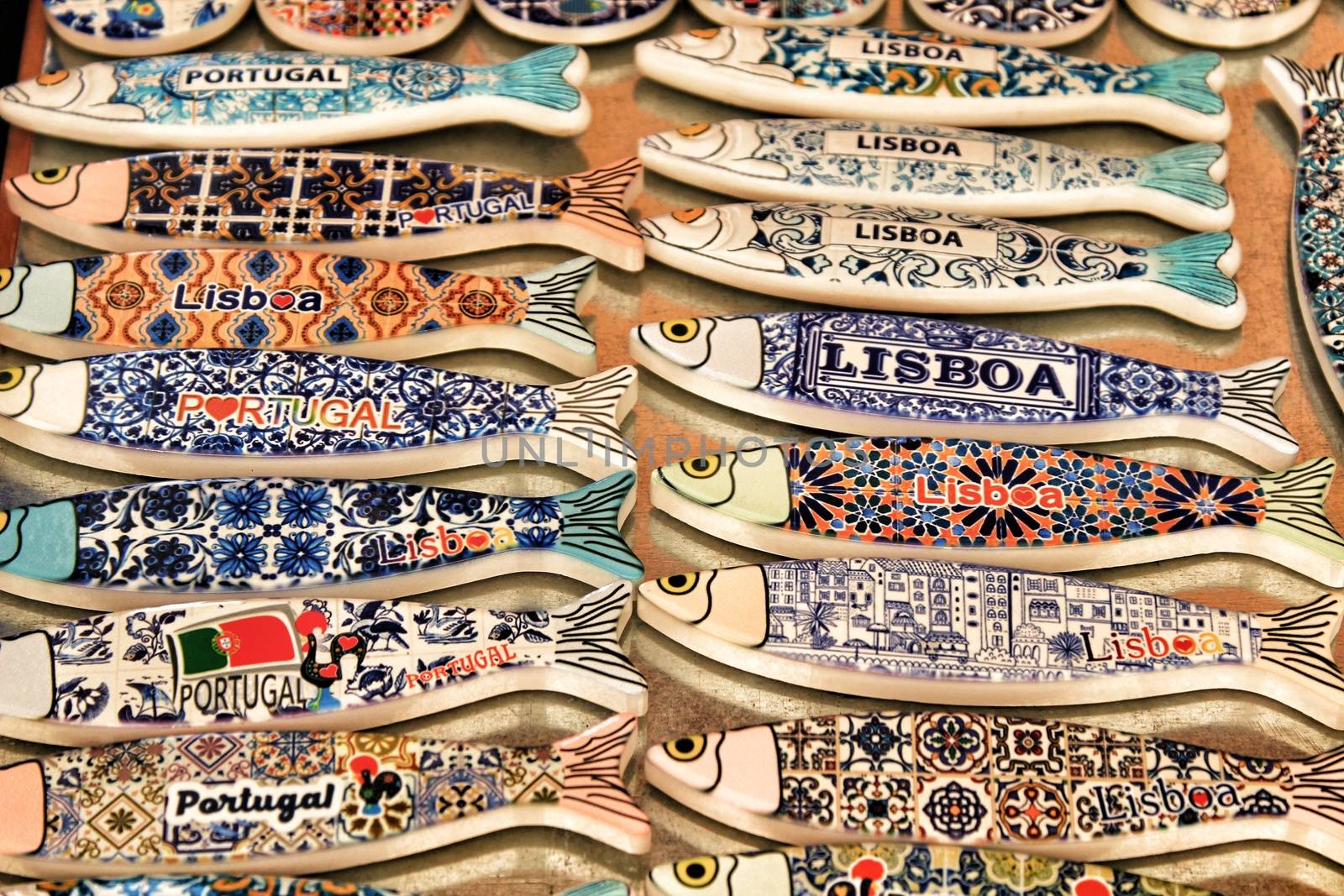 Fridge souvenir magnets imitating portuguese sardines by soniabonet