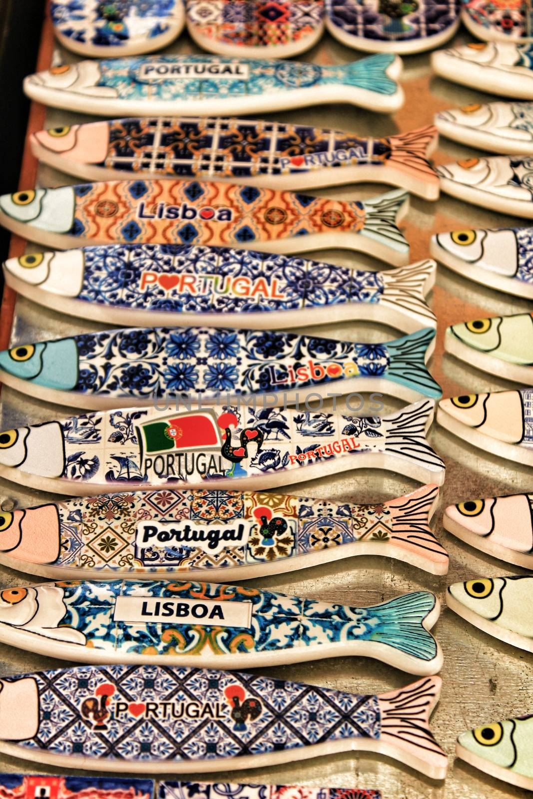 Fridge souvenir magnets imitating portuguese sardines by soniabonet