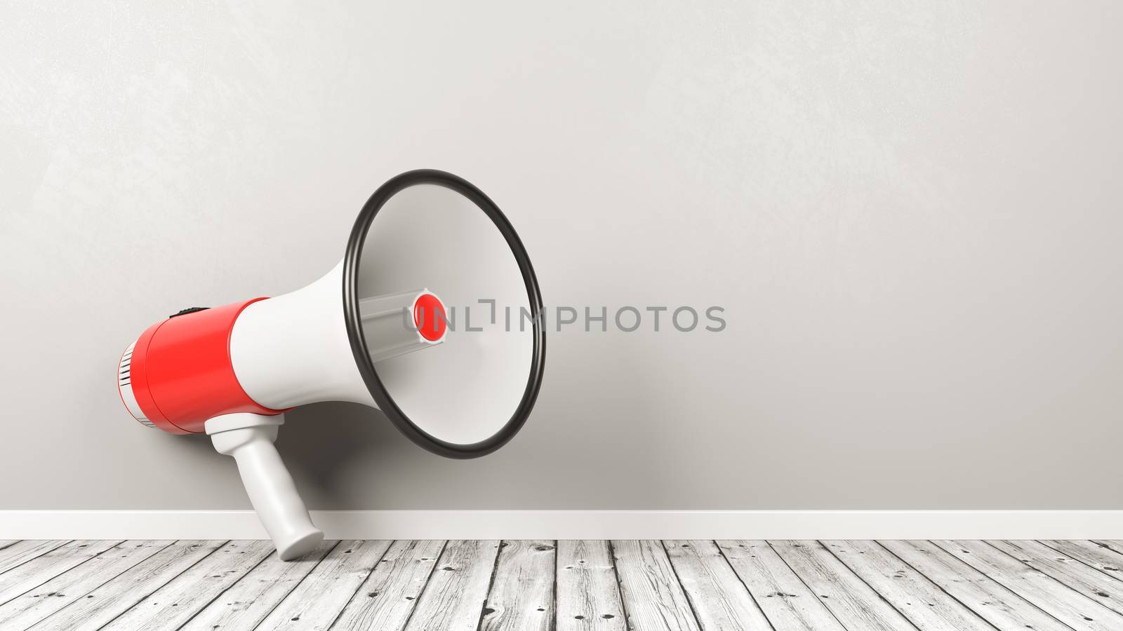 Megaphone on Wooden Floor Against Wall by make