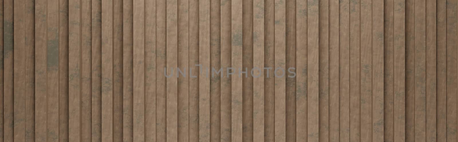 Wall of Wooden Vertical Stripes Arranged in Random Height 3D Pattern Background Illustration