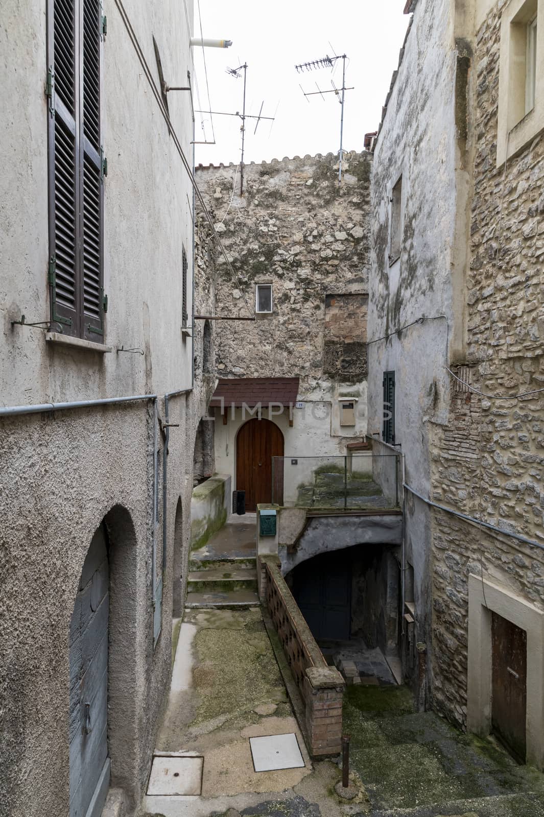 architecture of glimpses of the narrow streets of the town of Papigno by carfedeph