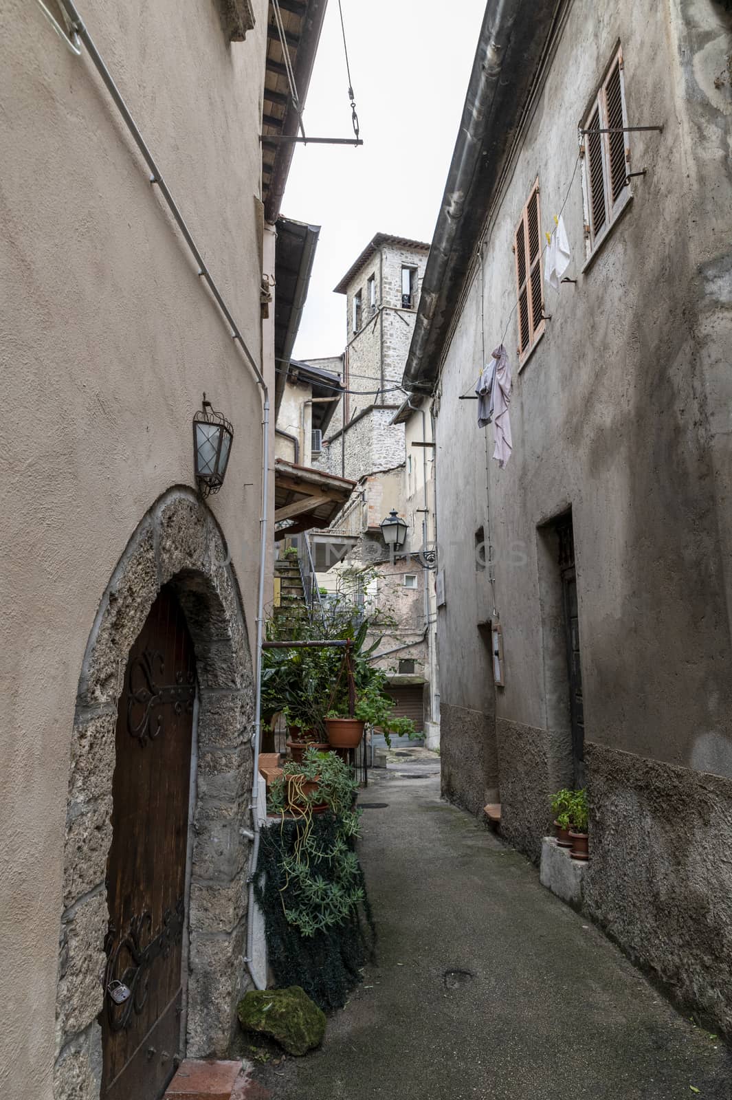architecture of glimpses of the narrow streets of the town of Papigno by carfedeph