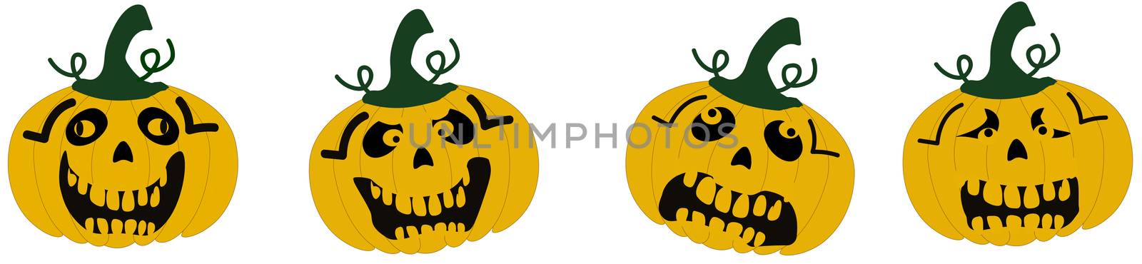 Illustration for halloween cards and web banners. Copy space