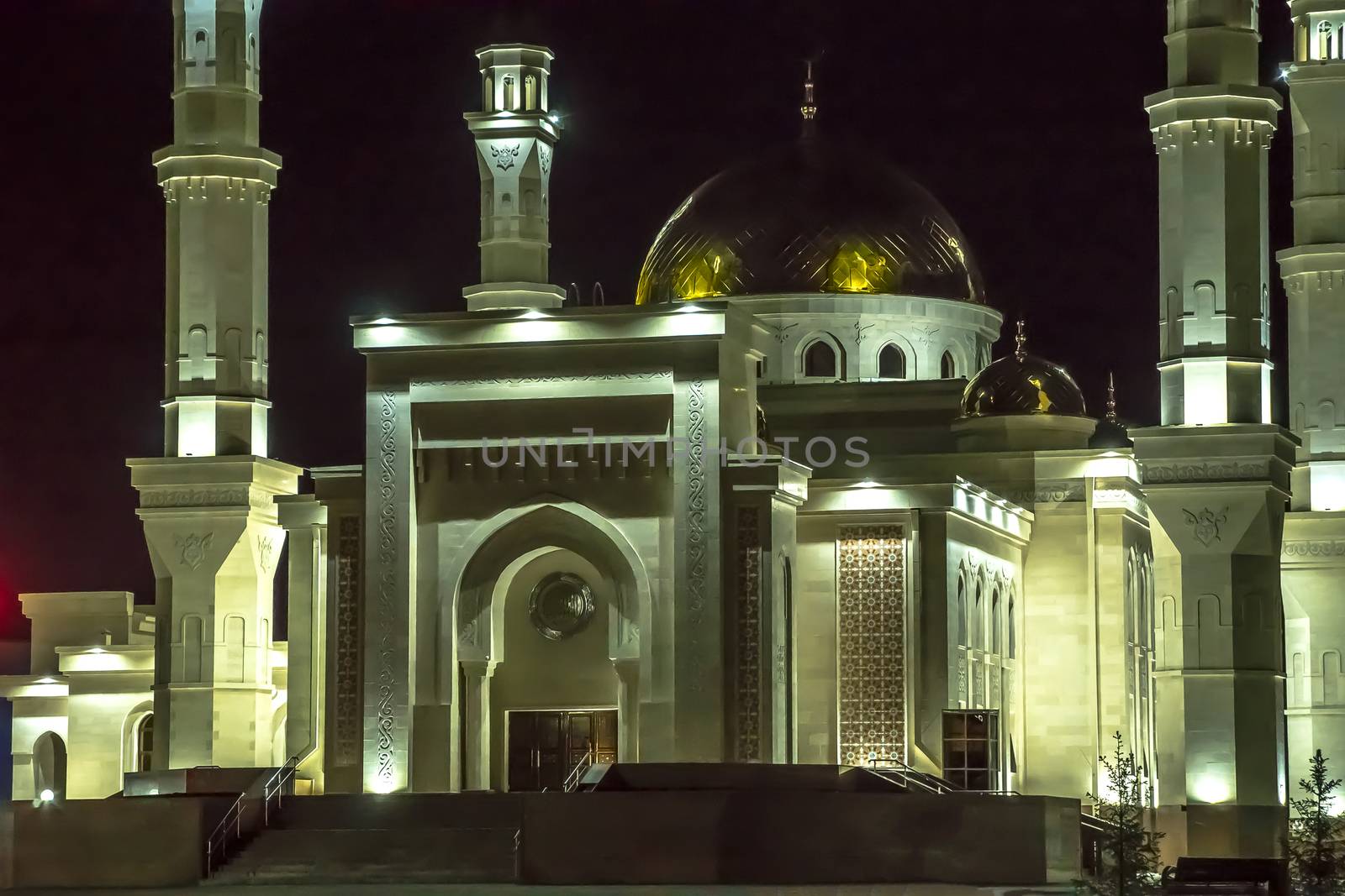 New traditional Muslim mosque night photography. Religion, Islam by YevgeniySam