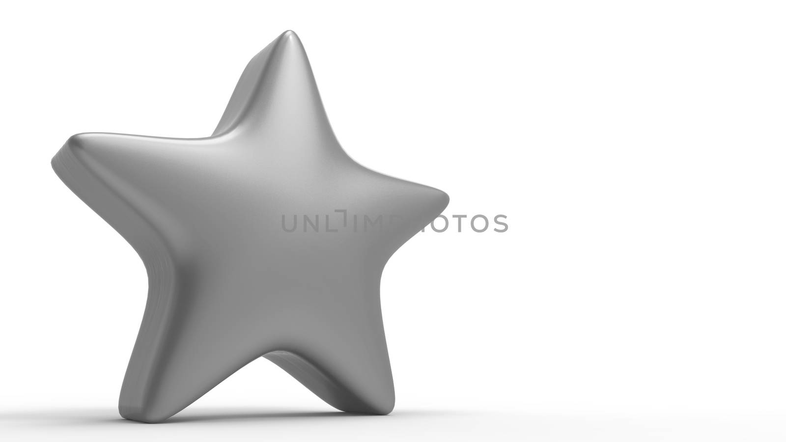 3d gray star on color background. Render and illustration of golden star for premium