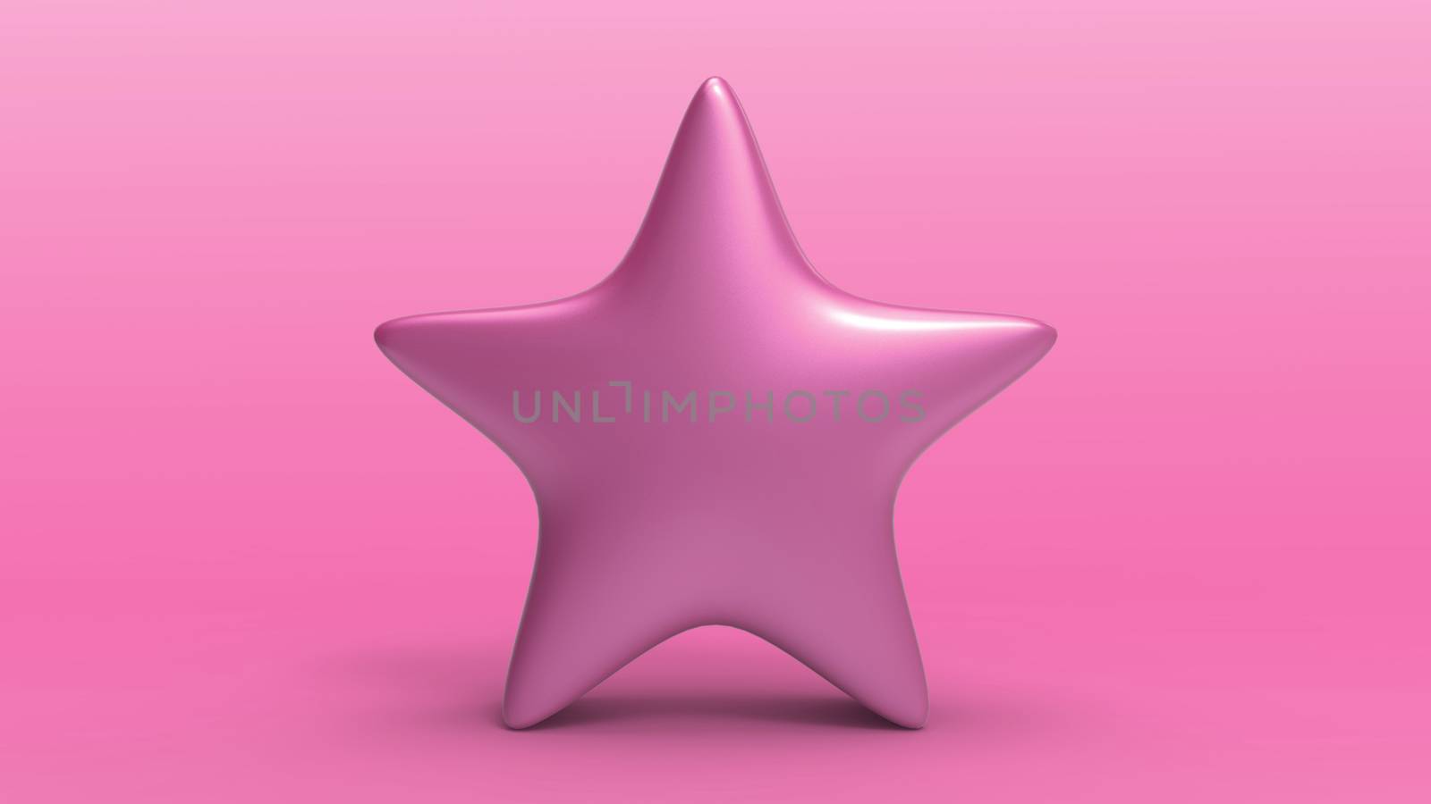 3d pink star on color background. Render and illustration of golden star for premium reviews by Andreajk3