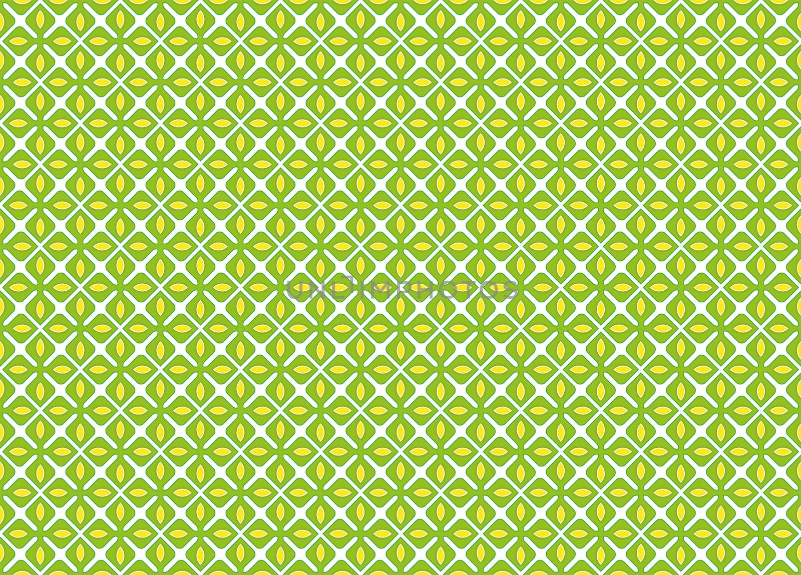 textile green four leaf leaf pattern by Ahojdoma