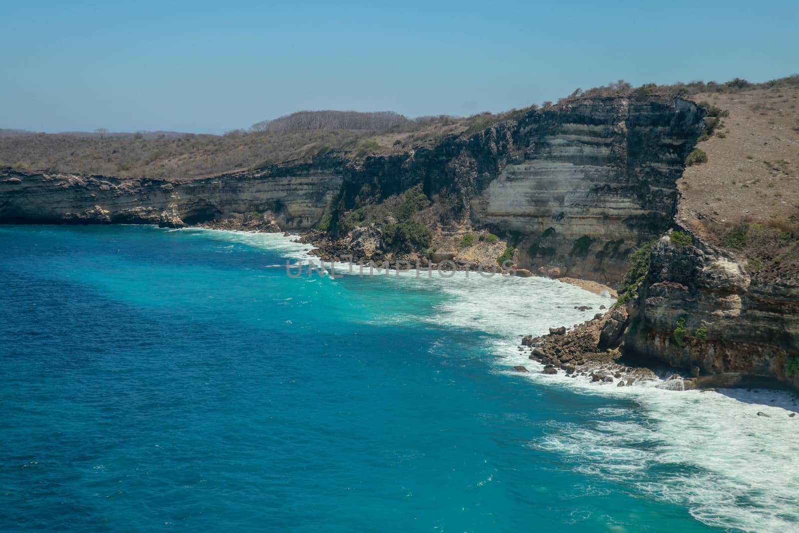 Tanjung Ringgit cliff. The hidden germ of East Lombok Island, Indonesia. High cliffs at the hidden place Tanjung Ringgit.