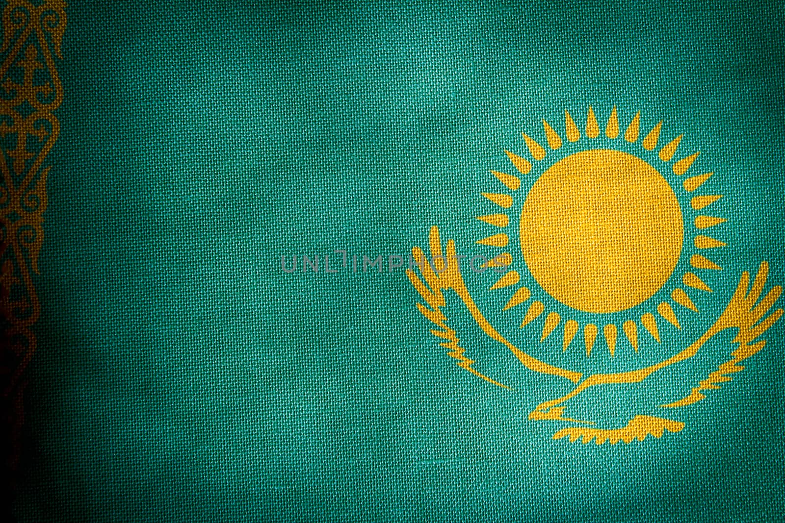 The central part of the flag of the state of Kazakhstan