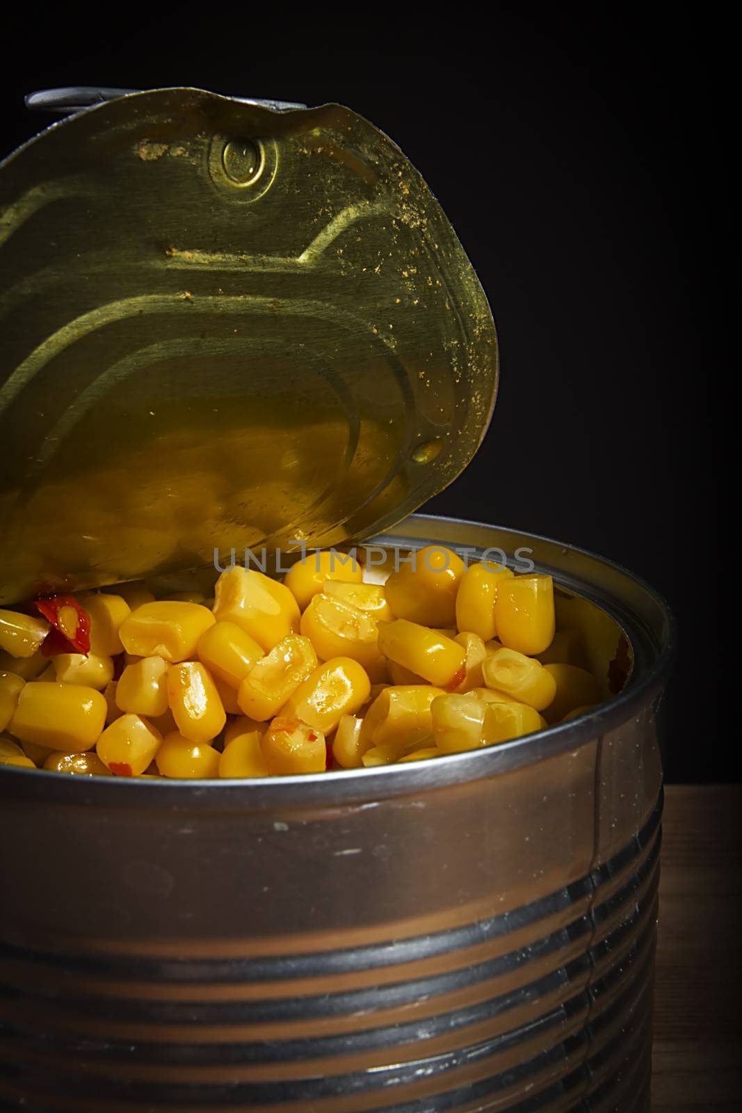 Tin with canned sweet corn. by VIPDesignUSA