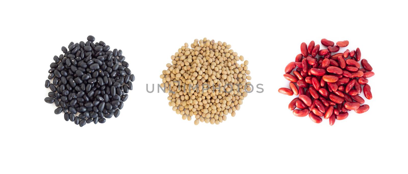 Mix beans isolated on white background, healthy food concept by pt.pongsak@gmail.com