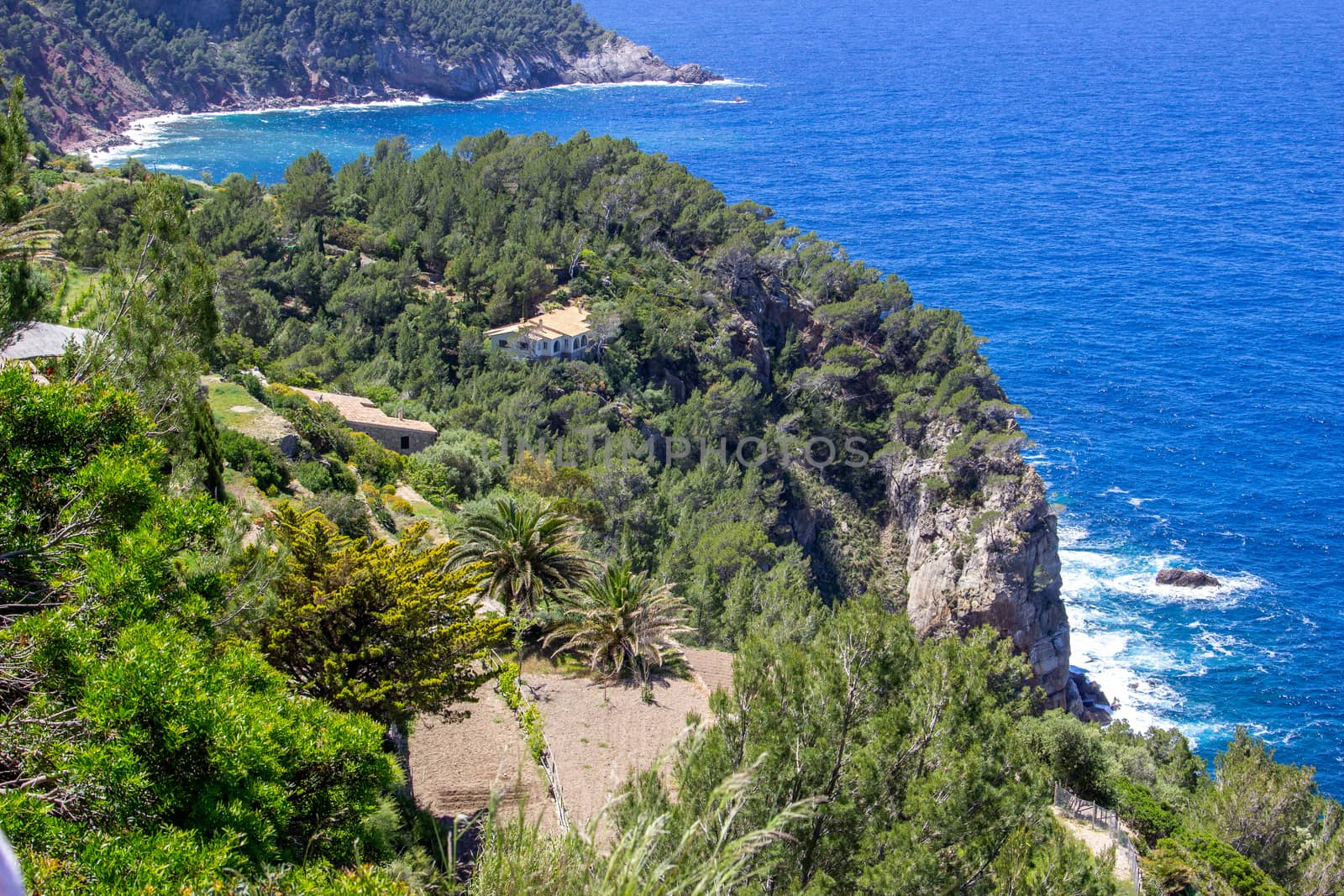 Scenic view on the coast of northern Mallorca between Bayalbufar and Andratx