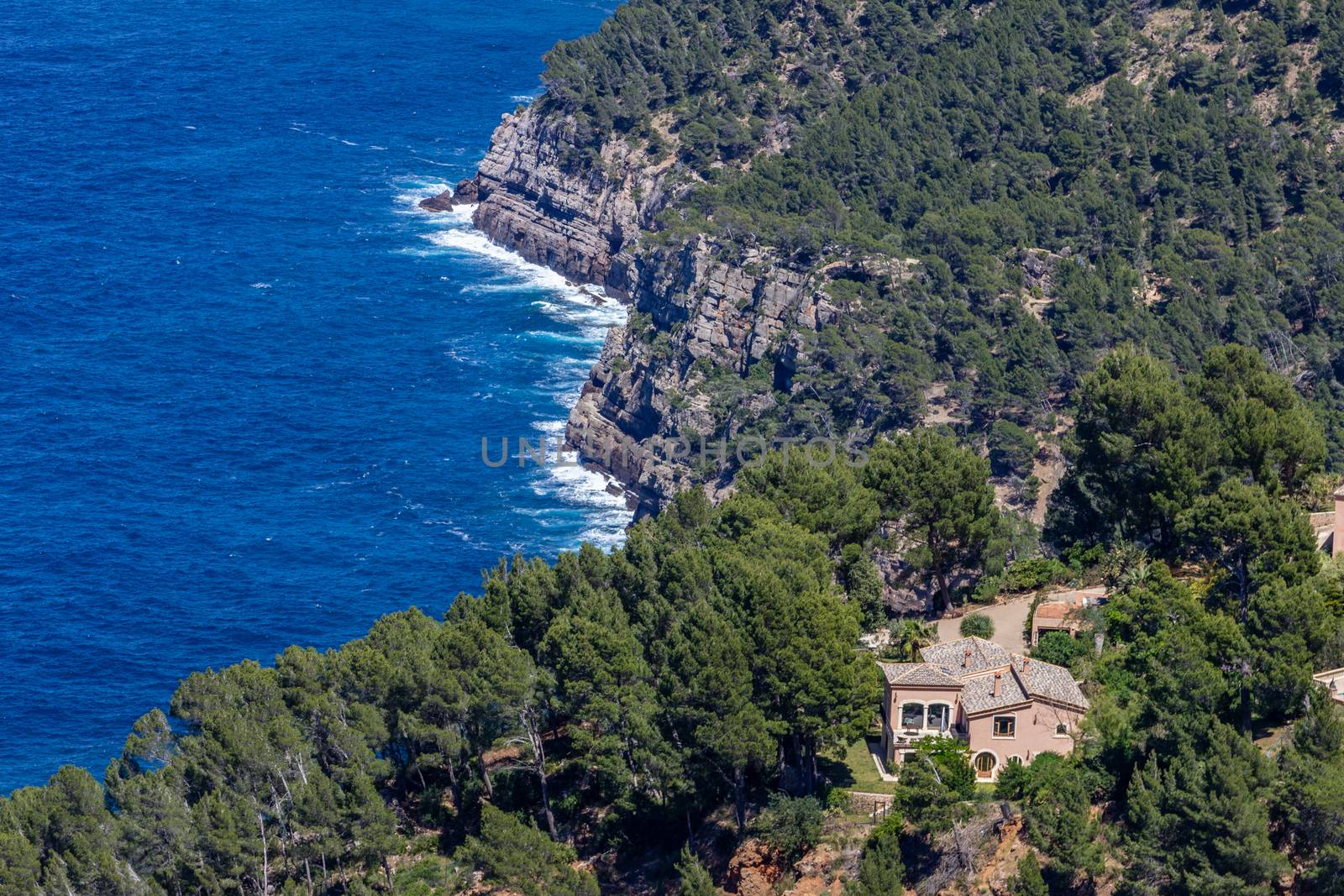 Scenic view on the coast of northern Mallorca between Bayalbufar and Andratx