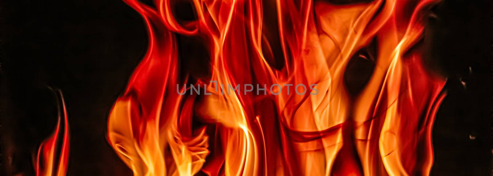 Hot fire flames as nature element and abstract background by Anneleven