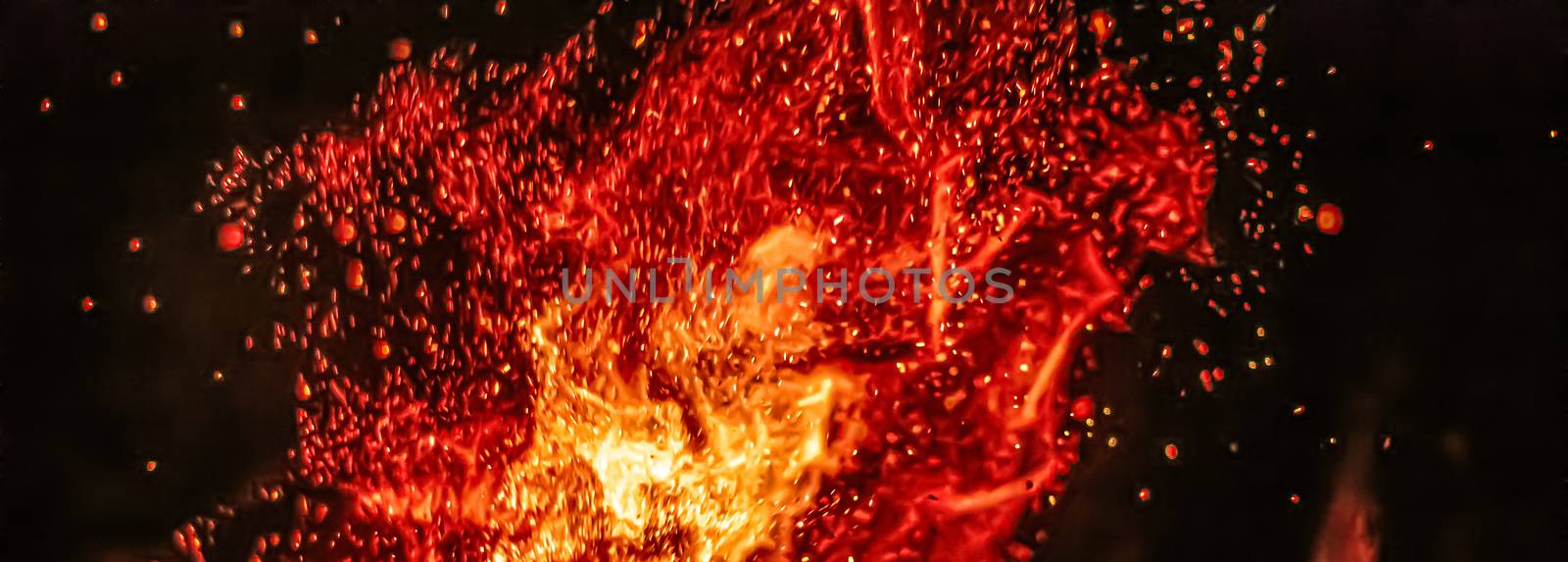 Hot fire flames as nature element and abstract background by Anneleven