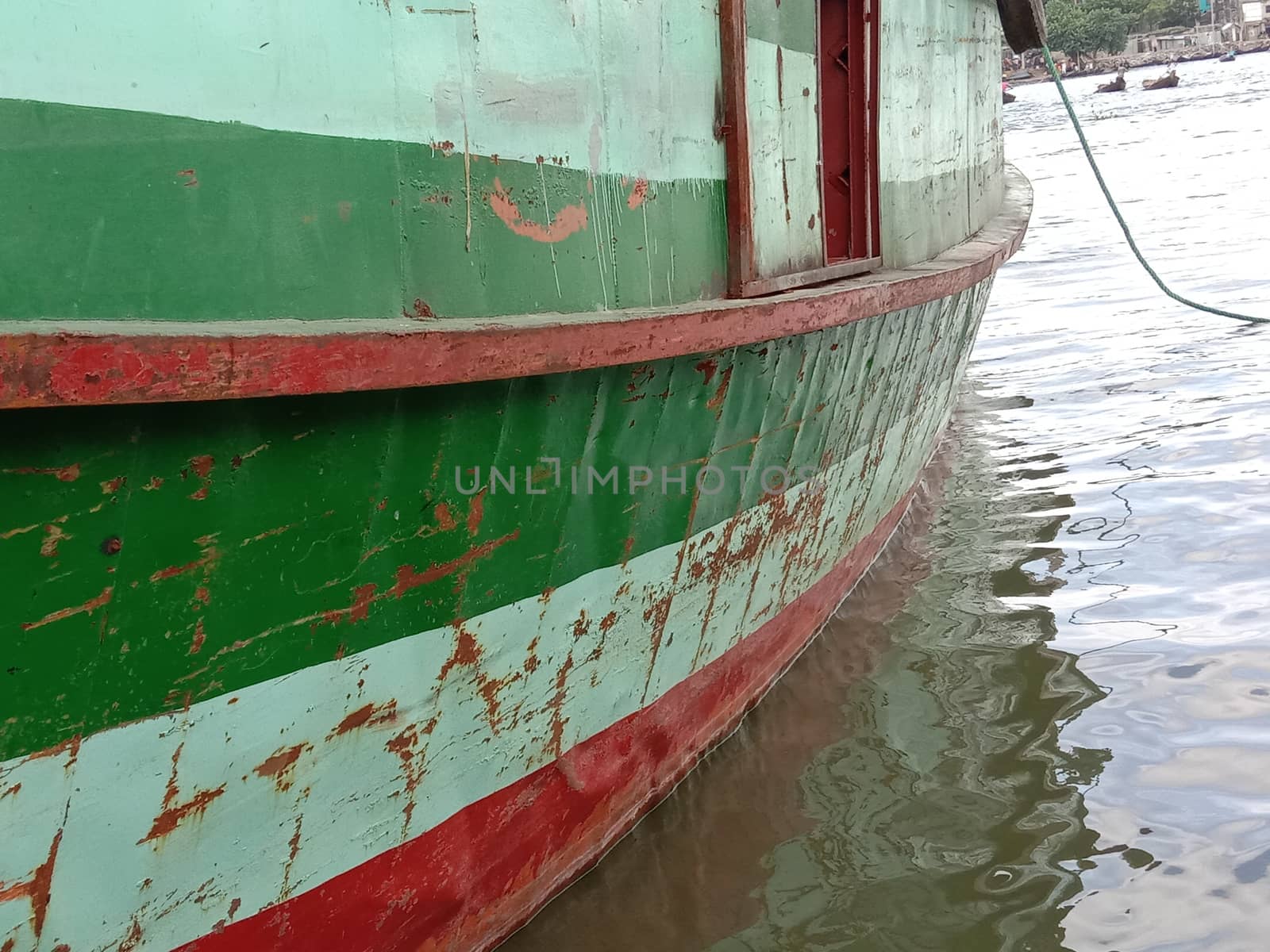 colorful boat on river for travel and fishing